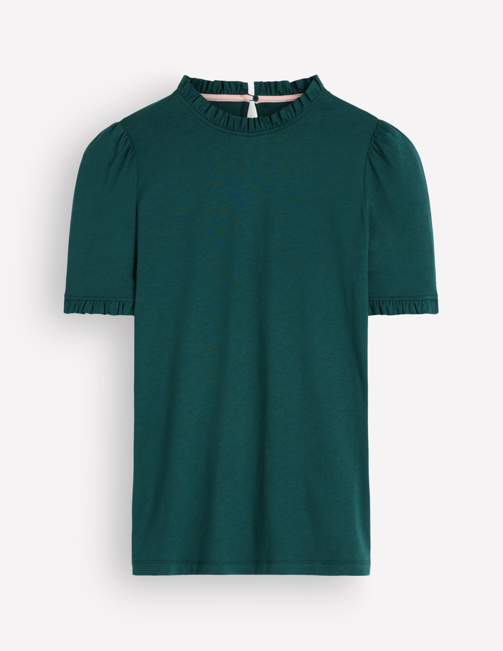 Superweiches T-Shirt mit Rüschendetail-Seegras - Image 5