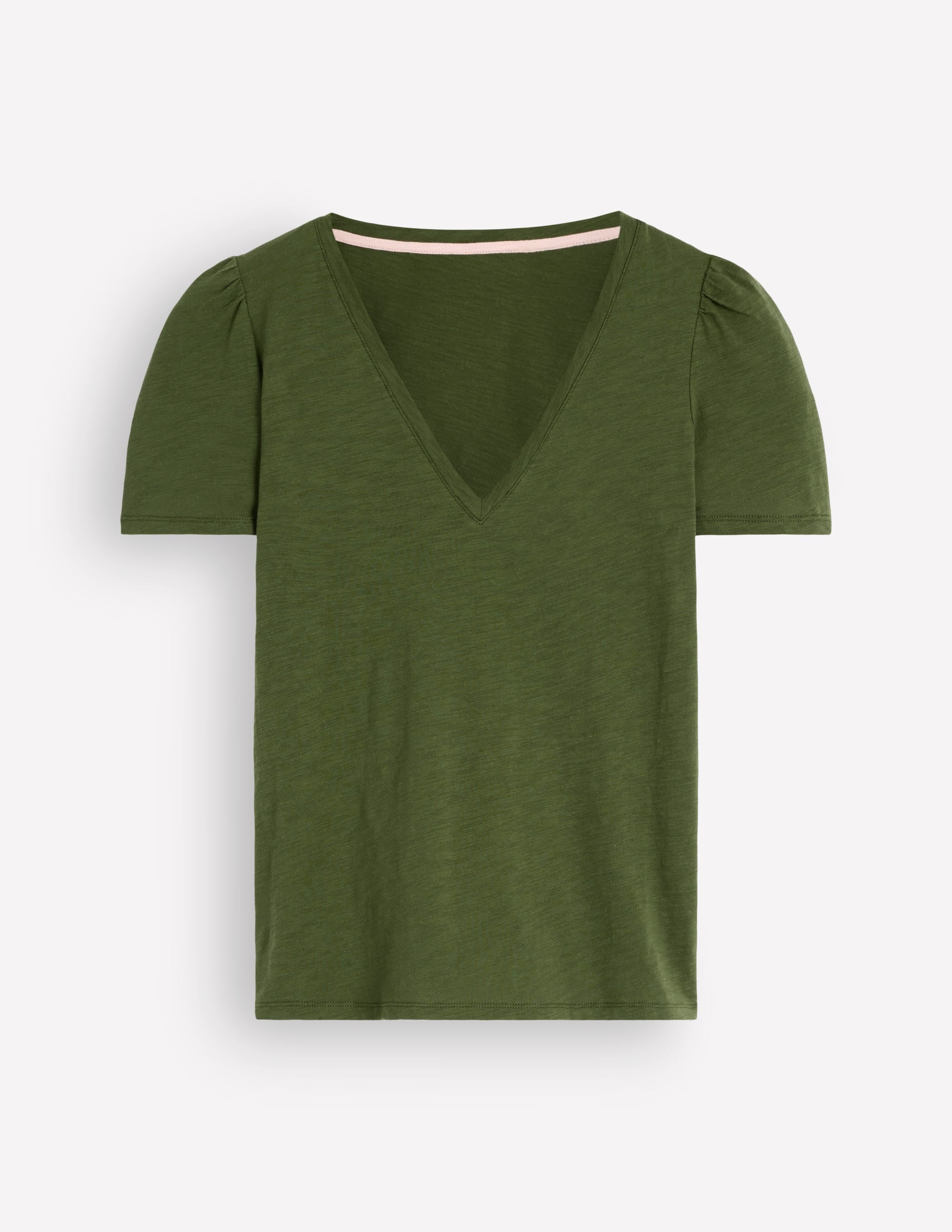 Sophie Flammgarn-T-Shirt mit V-Ausschnitt-Braunschweigisches Grün - Image 6