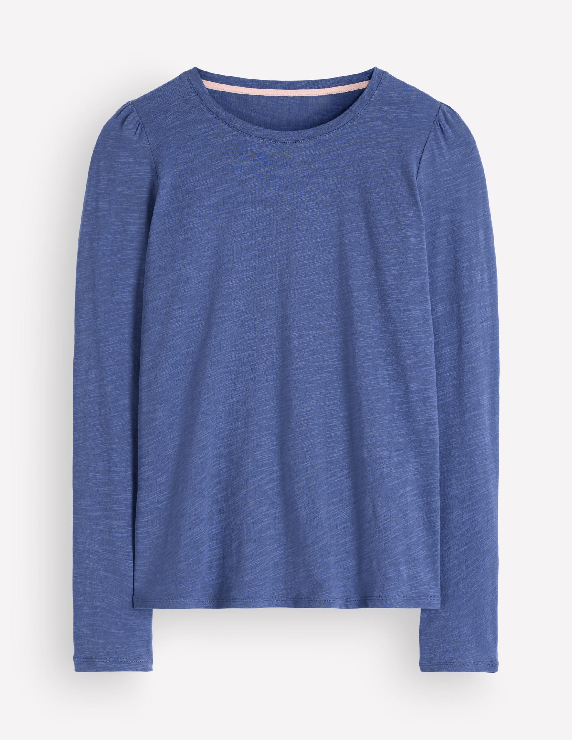 Cotton Crew Long Sleeve Top-True Navy-5