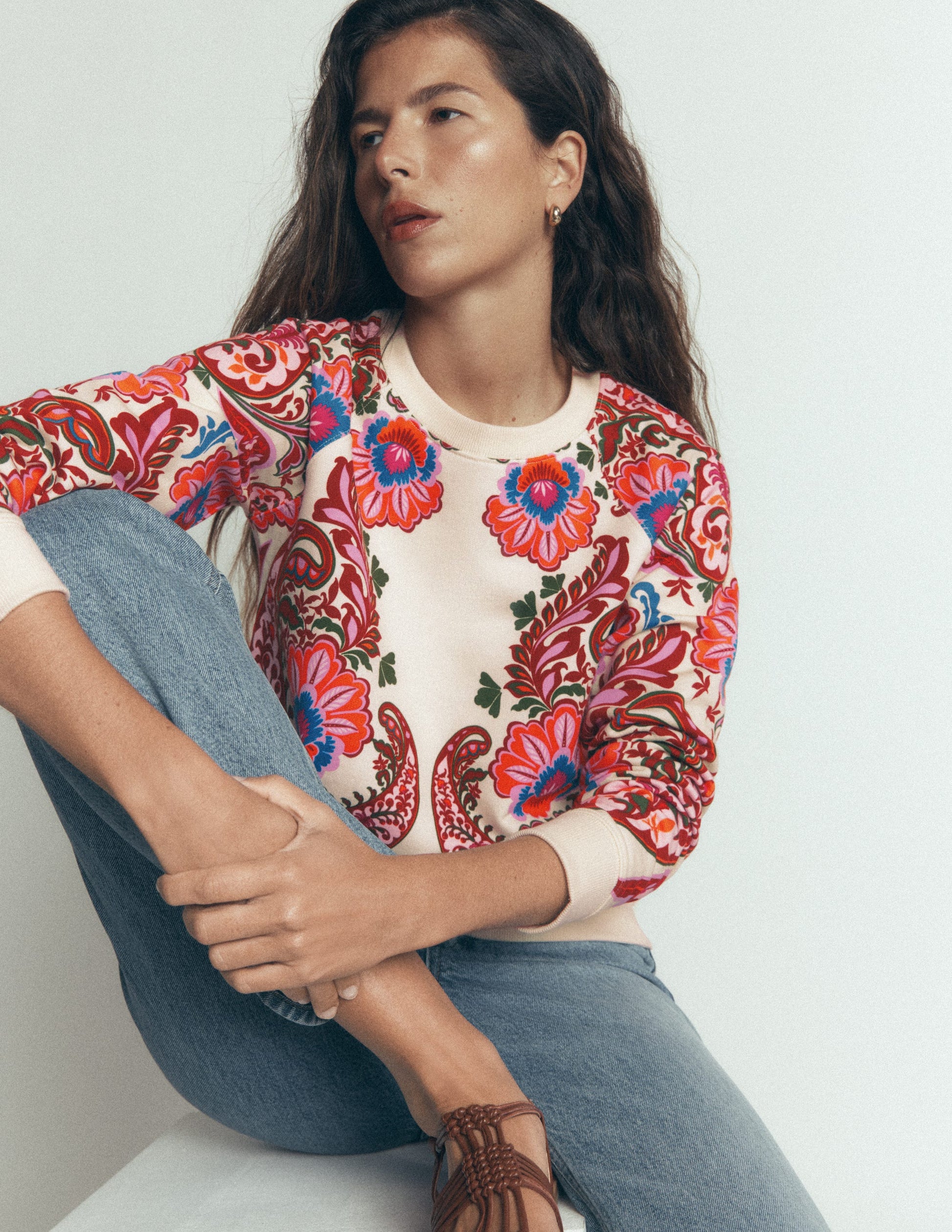 Rosa Bedrucktes Sweatshirt-Boho-Traum-2