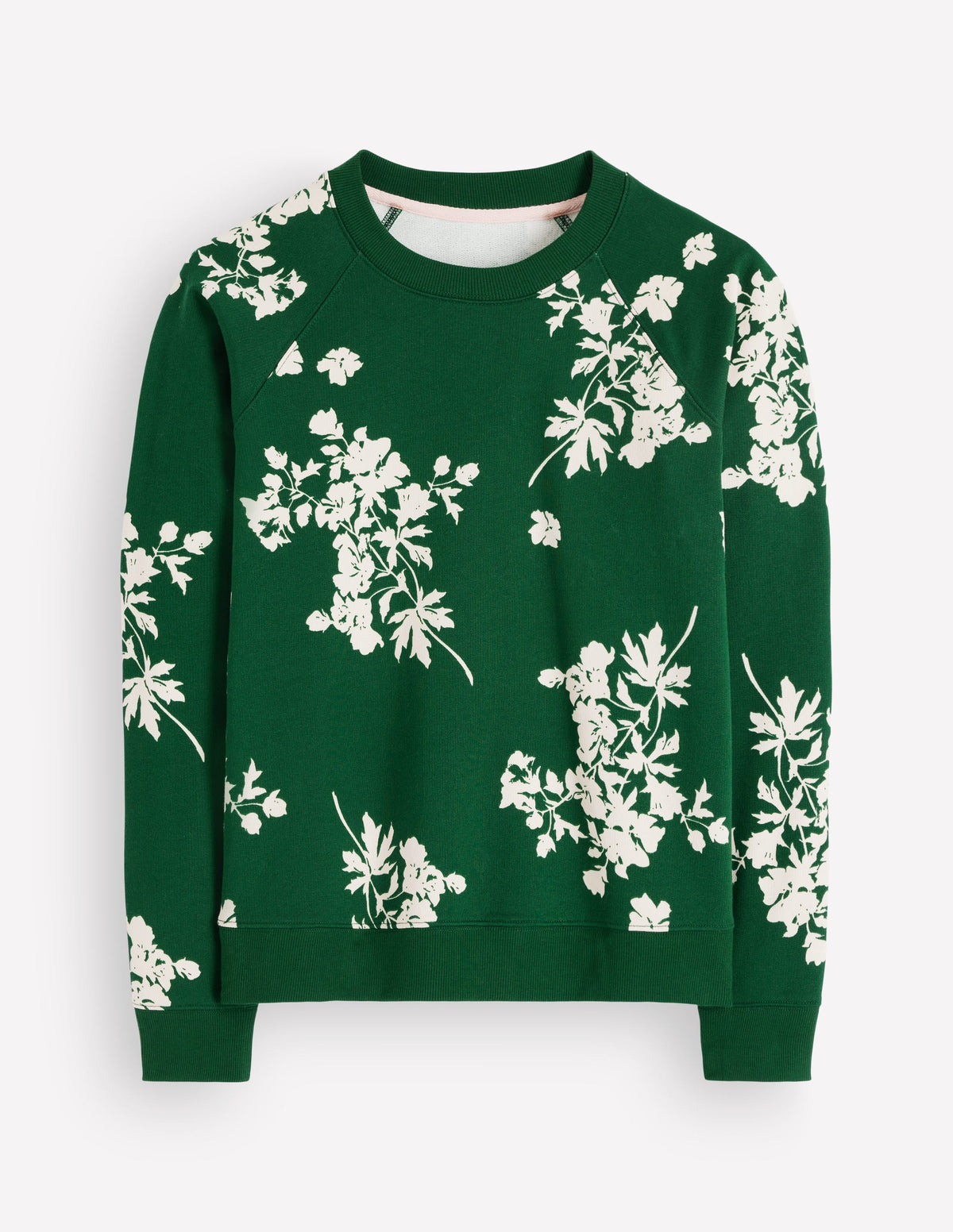 Rosa Bedrucktes Sweatshirt-Jägergrün, Einzelne Blumensträuße-5