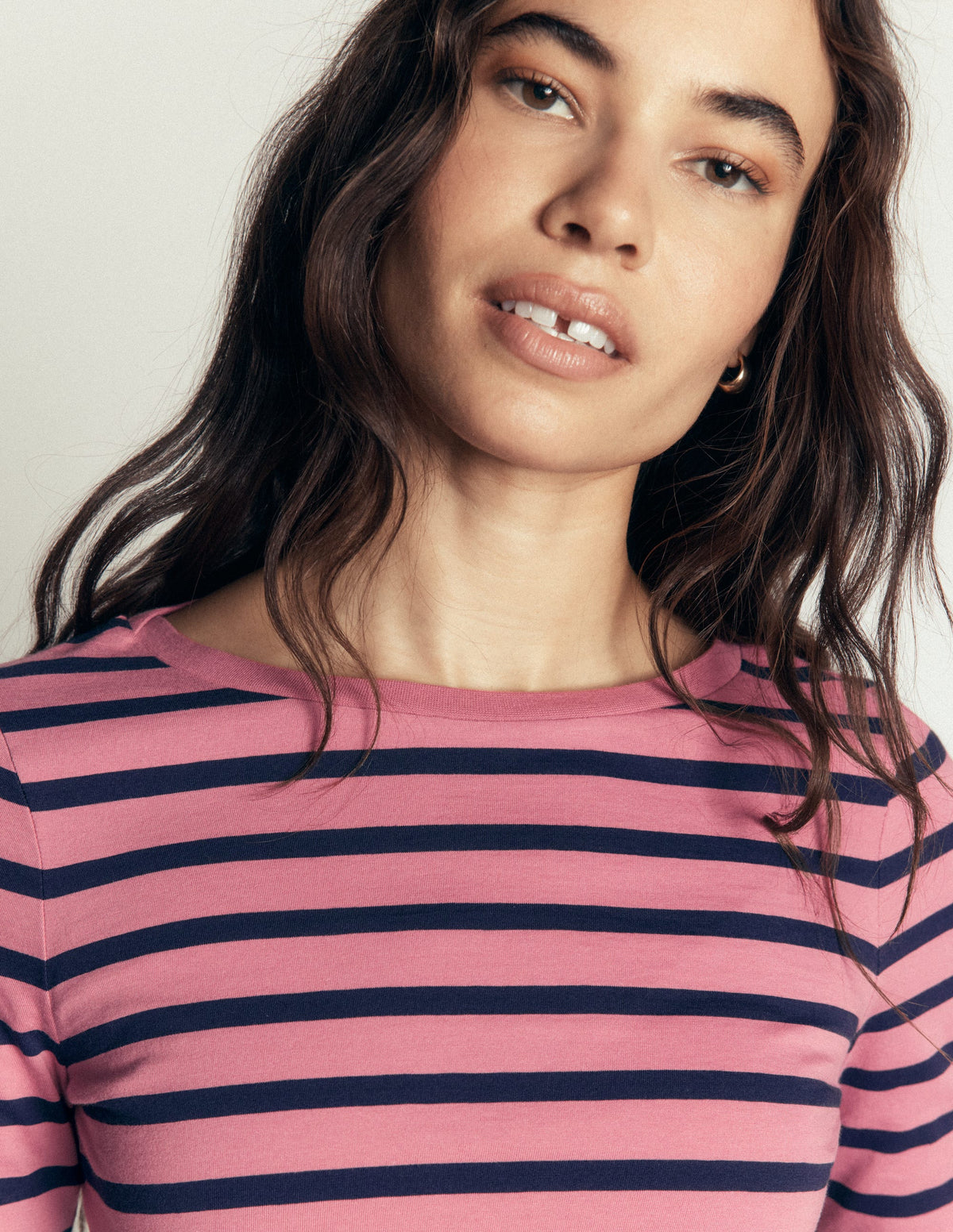 Olivia Langärmliges Bretonshirt-Heidekraut-Rosa und Marineblau Streifen-2