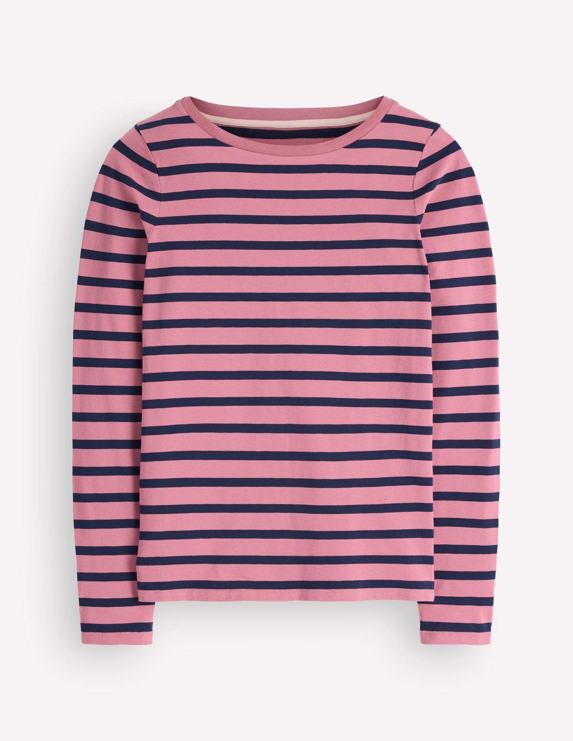 Olivia Langärmliges Bretonshirt-Heidekraut-Rosa und Marineblau Streifen-6