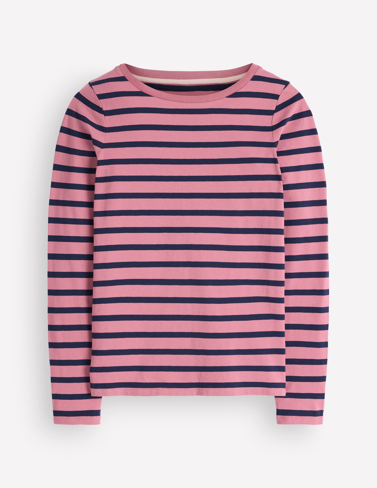 Olivia Langärmliges Bretonshirt-Heidekraut-Rosa und Marineblau Streifen - Image 6