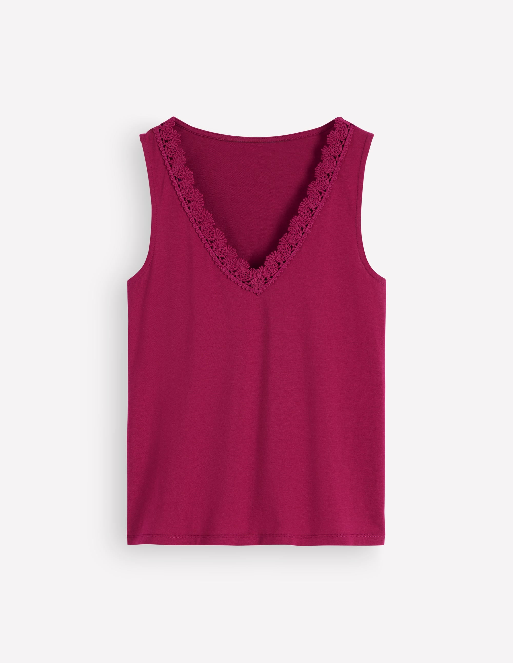 Débardeur ultra-doux avec détails à l'encolure-Rouge betterave - Image 5