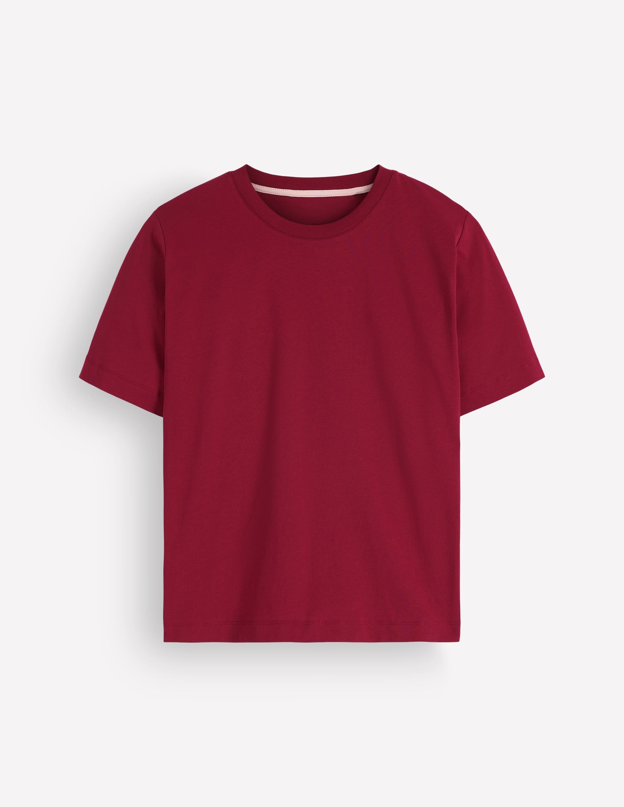 Lockeres Baumwoll-T-Shirt-Rubinrot - Image 5