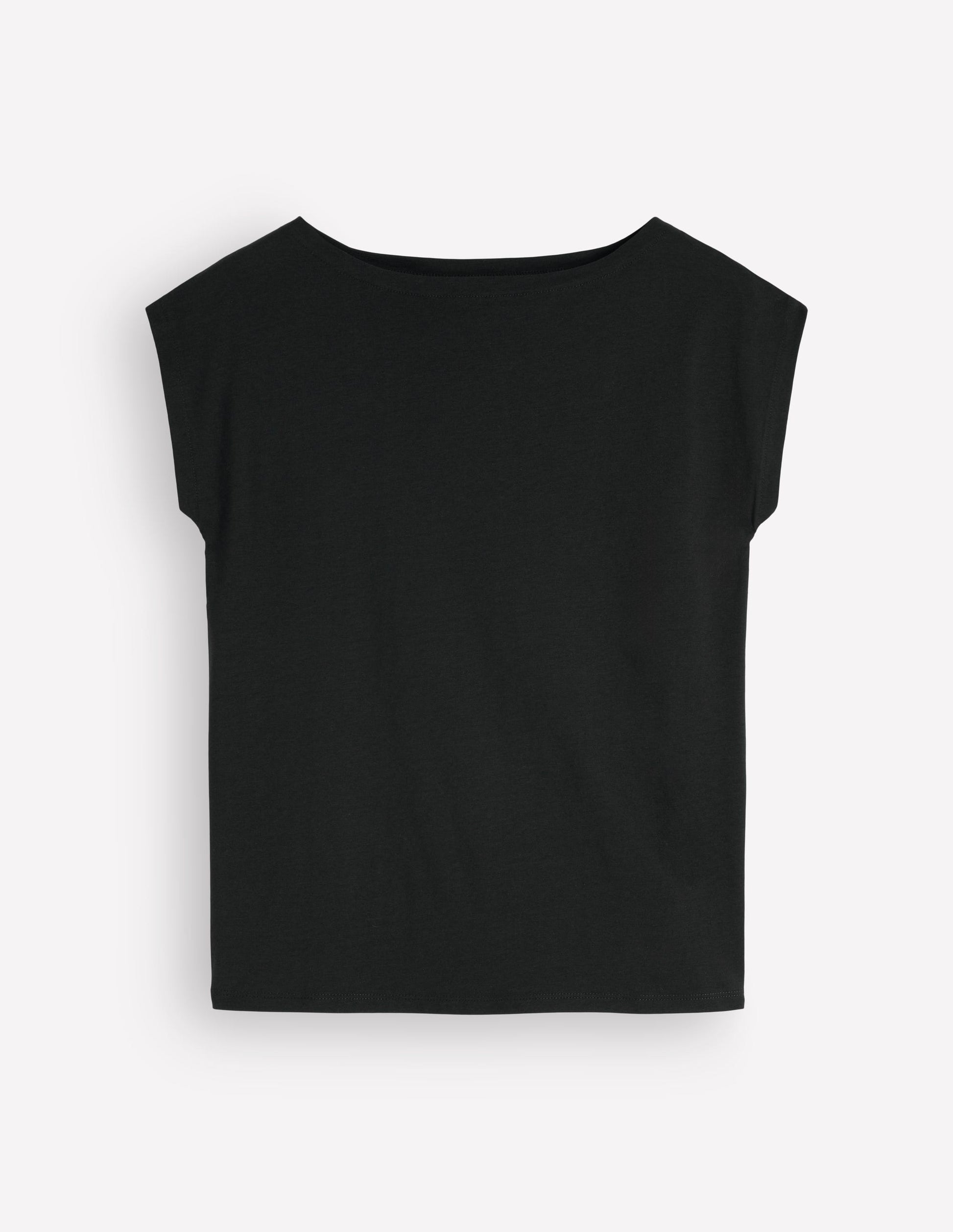 Supersoft Slash Neck T-Shirt-Black-6