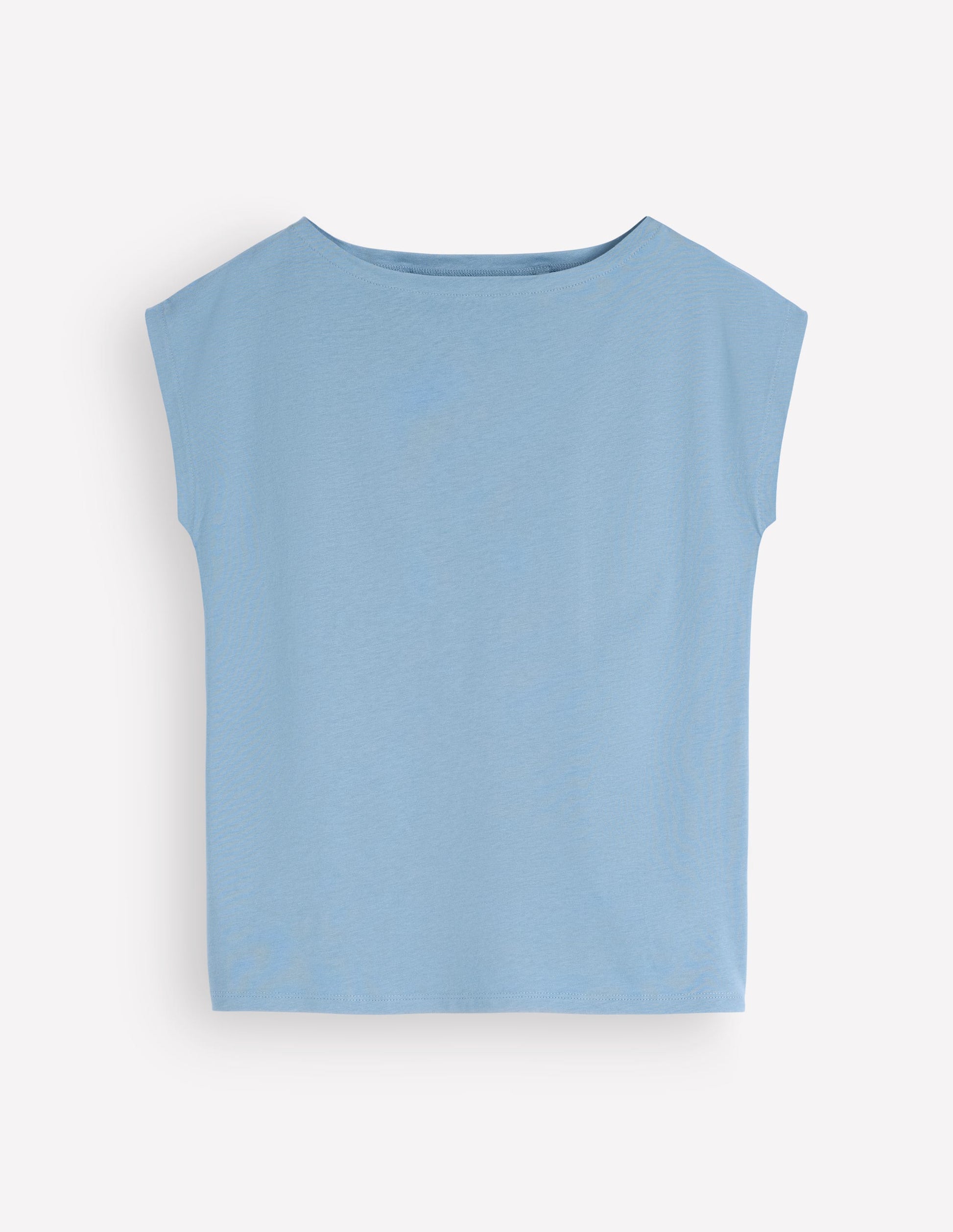 Superweiches T-Shirt mit U-Boot-Ausschnitt-Blau Aura-4