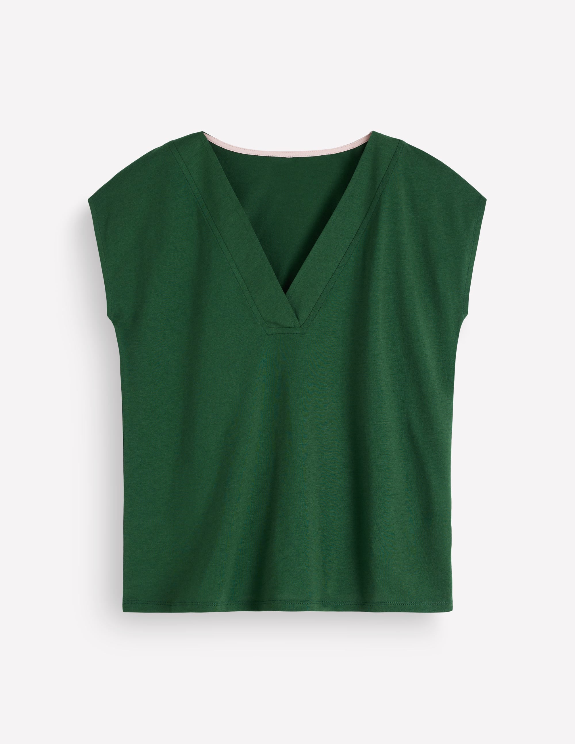 T-shirt ultra-doux à col V-Vert chasseur - Image 6