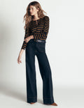 Iris Puff Sleeve Mariner-Navy, Dijon Stripe