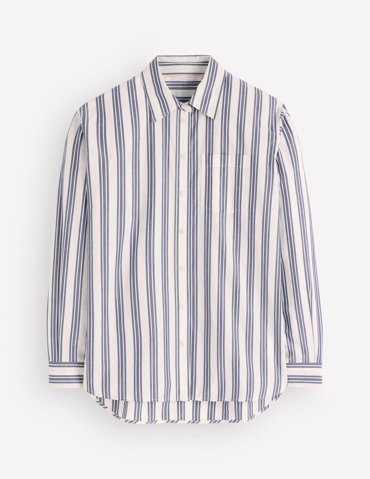 Chemise Sienna décontractée en coton-Ivoire, rayé tramway bleu marine - Image 6