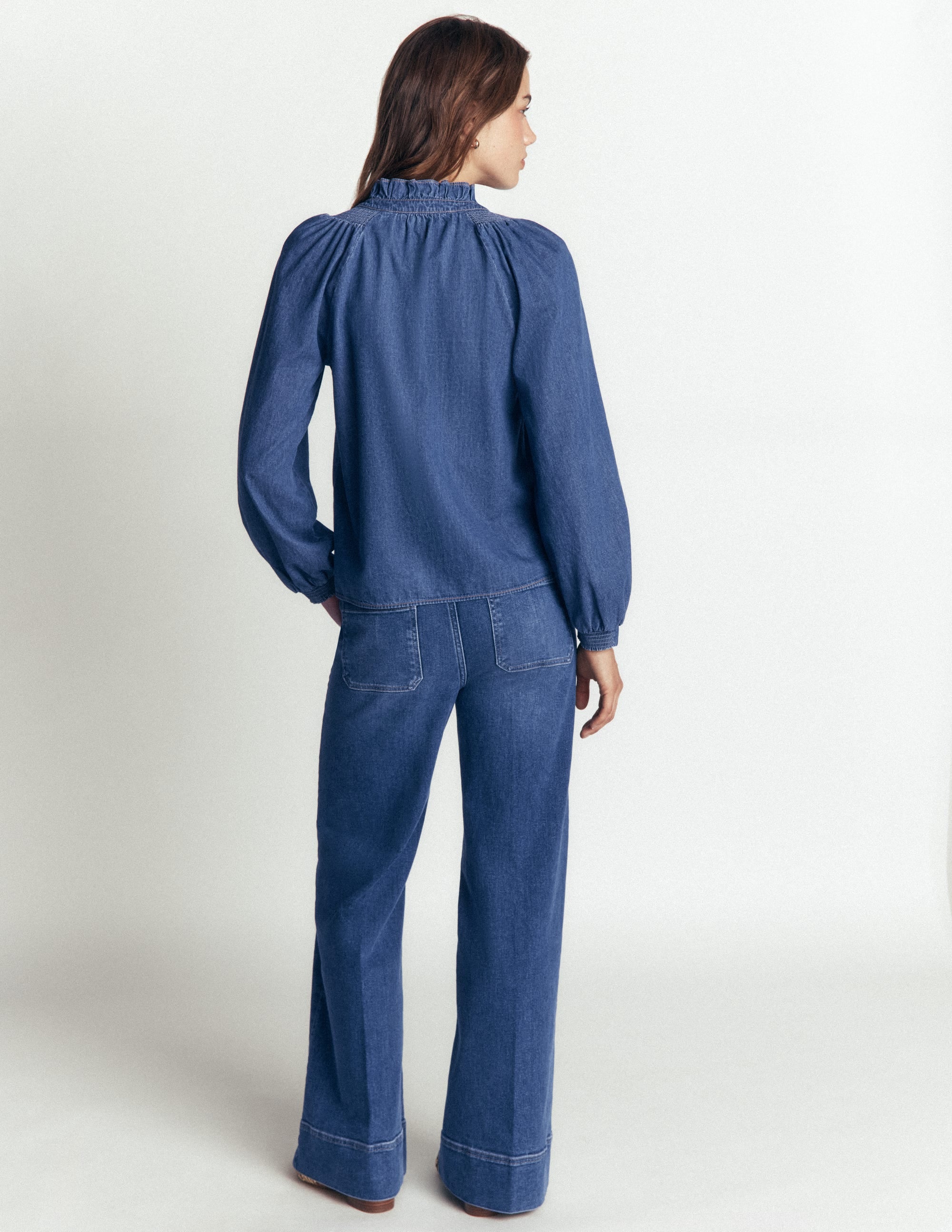 Erica Denim-Oberteil mit Rüschen-Medium Vintage - Image 5
