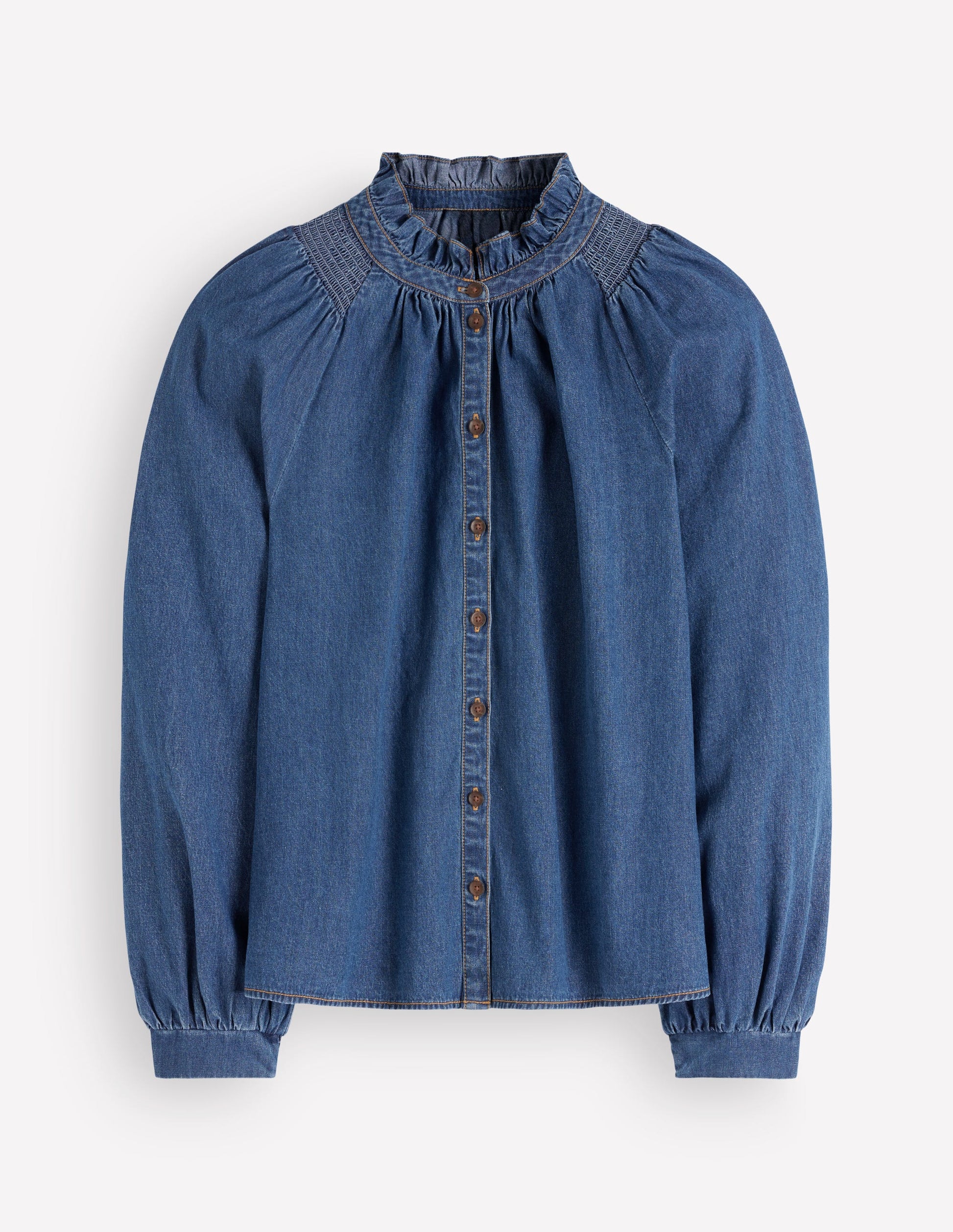Erica Denim-Oberteil mit Rüschen-Medium Vintage-6