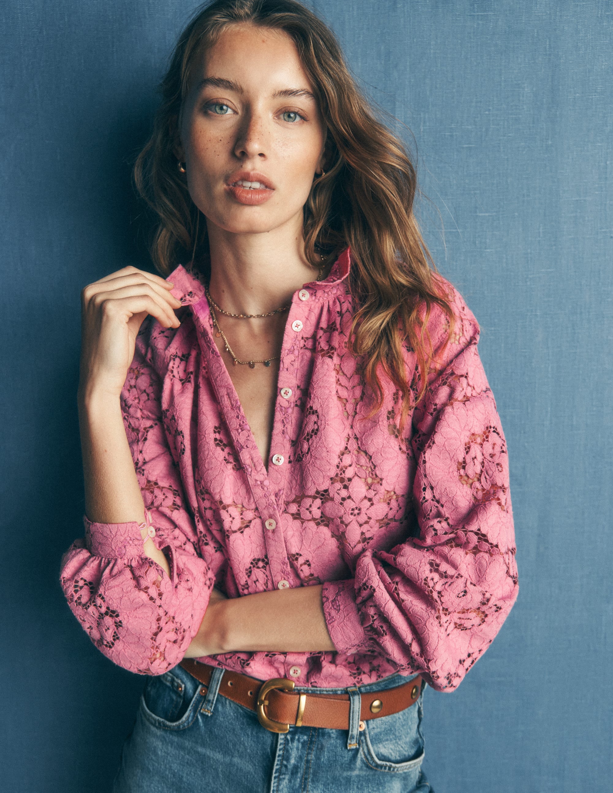 Top Erica en dentelle-Rose bruyère - Image 1