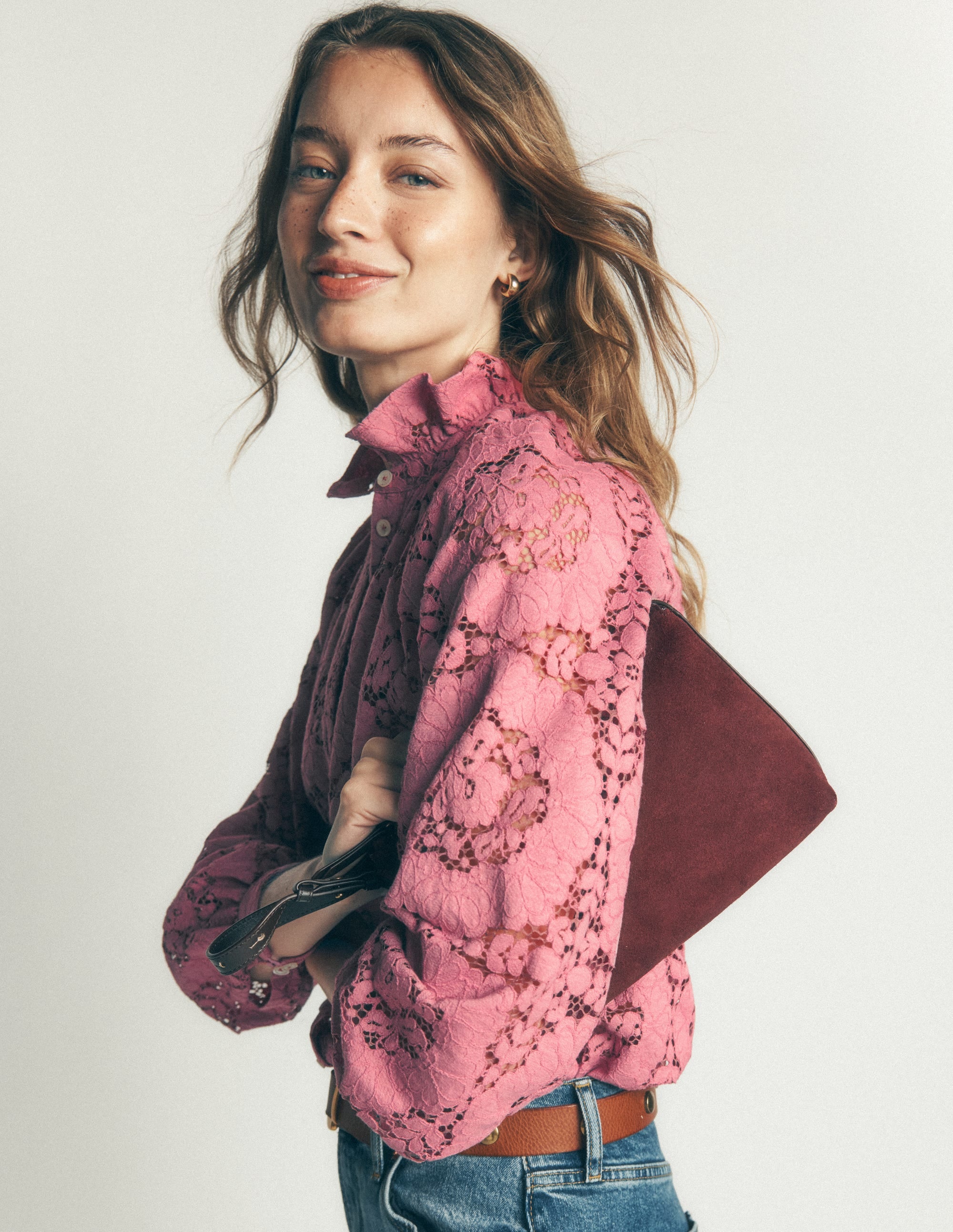 Top Erica en dentelle-Rose bruyère - Image 2