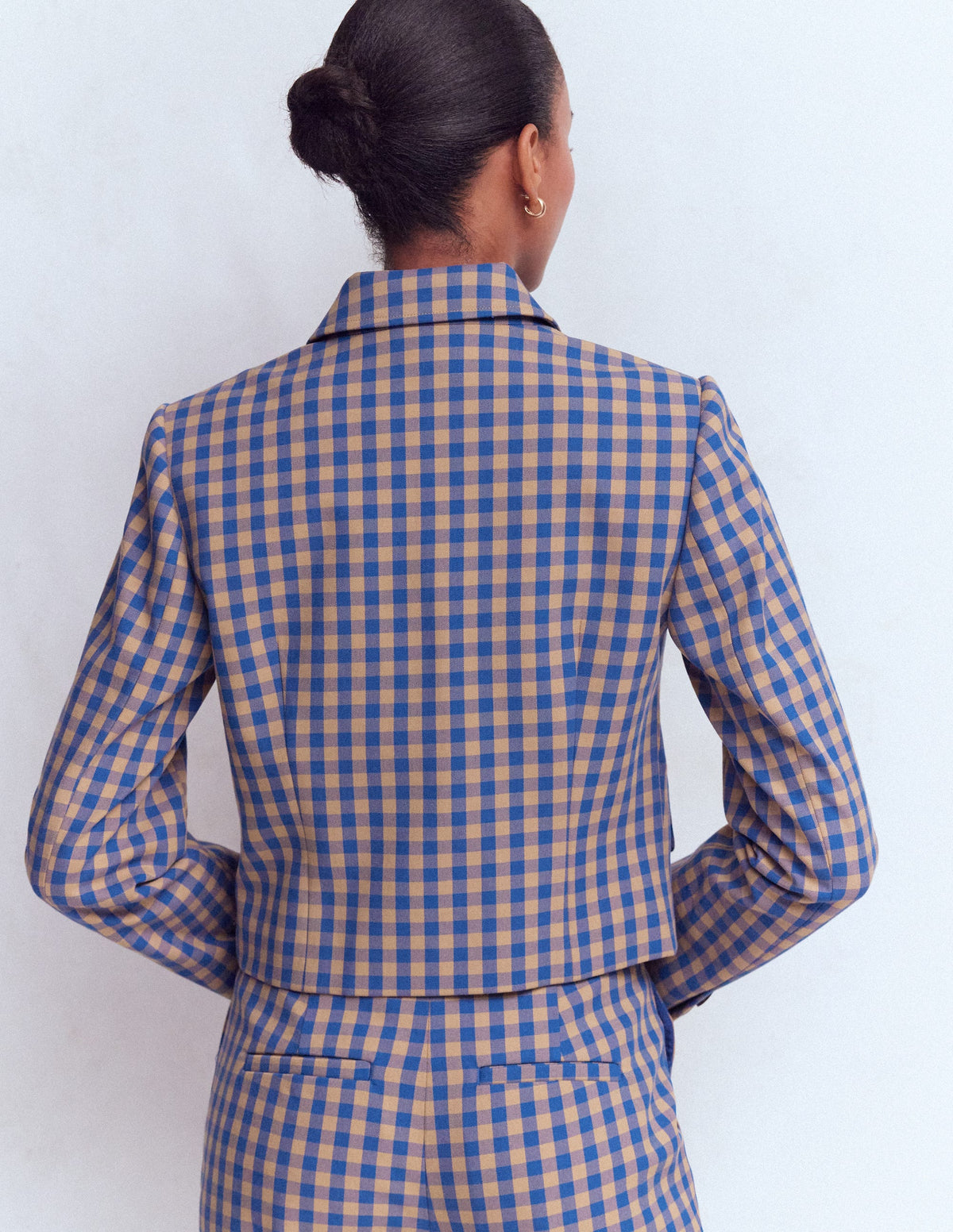 Dartmouth Baumwollblazer-Camel, Blau Vichykaro-4