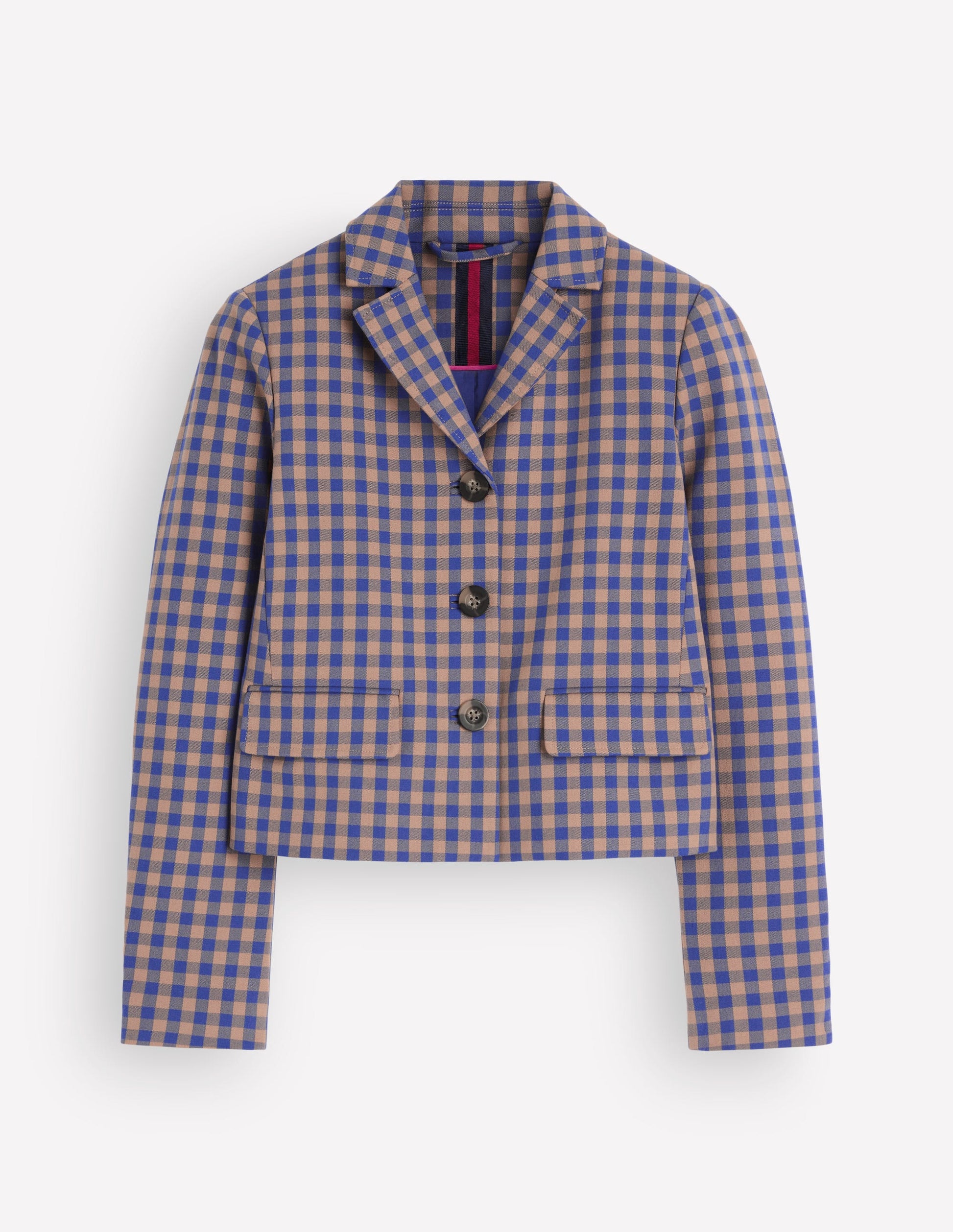 Dartmouth Baumwollblazer-Camel, Blau Vichykaro-8