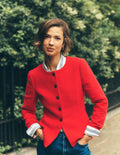 Kragenloser, klassisch geschneiderter Blazer-Mohnblumenrot