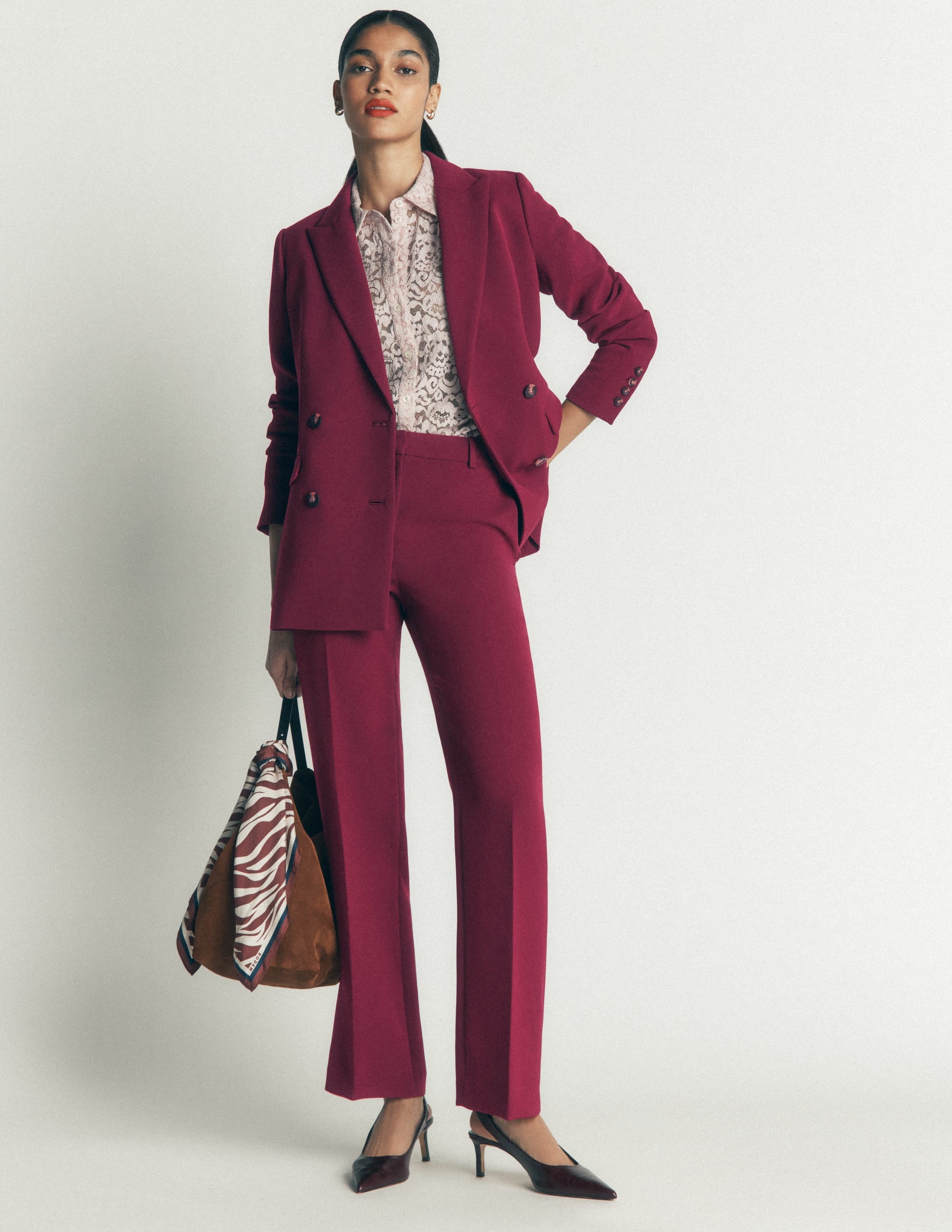Keswick Zweireihiger Blazer-Dunkelviolett - Image 5