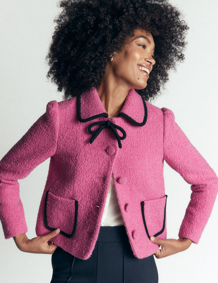 Branscombe Wolljacke mit Schleife-Rosa Einfarbig