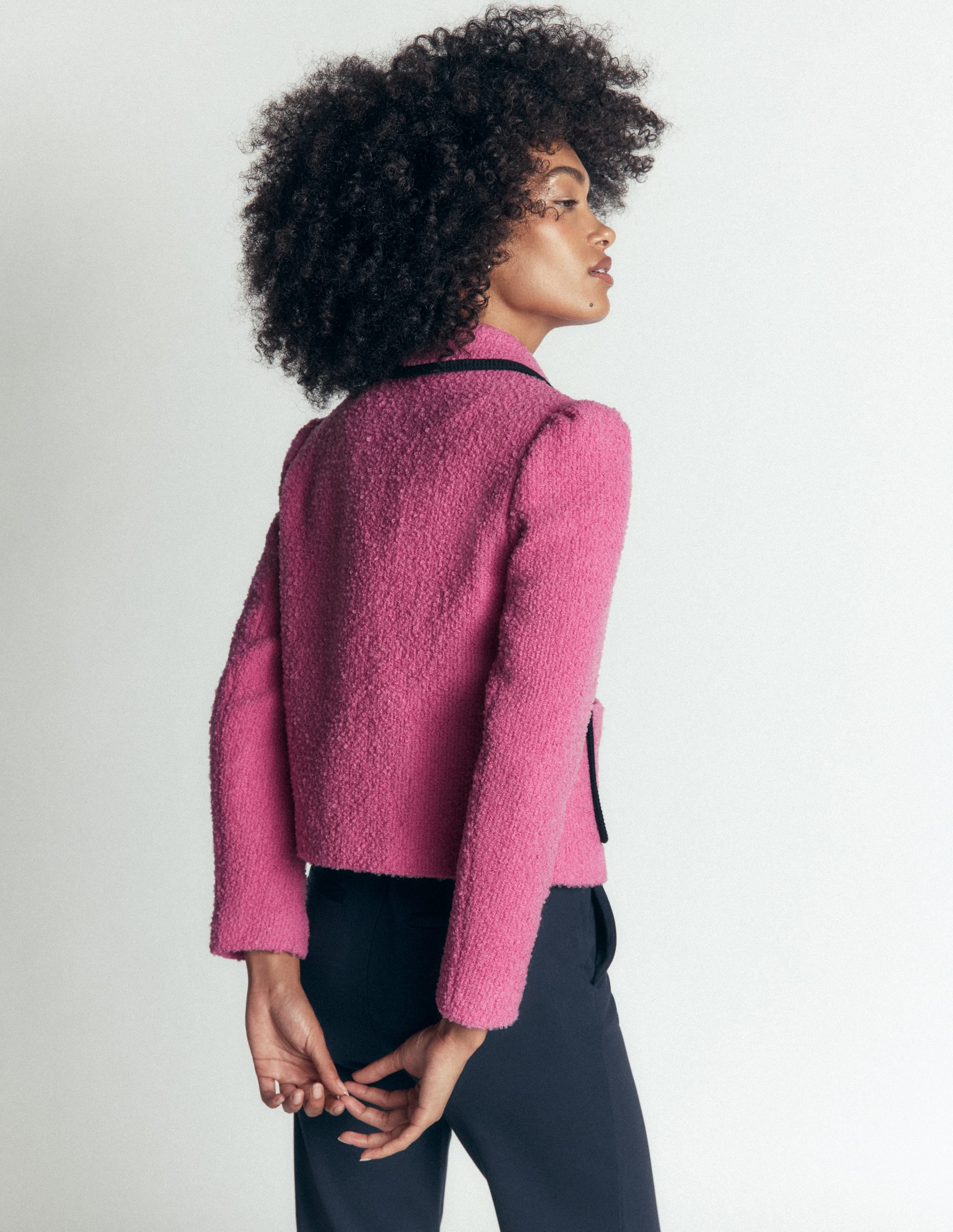 Veste en laine Branscombe à nœud-Rose uni - Image 4