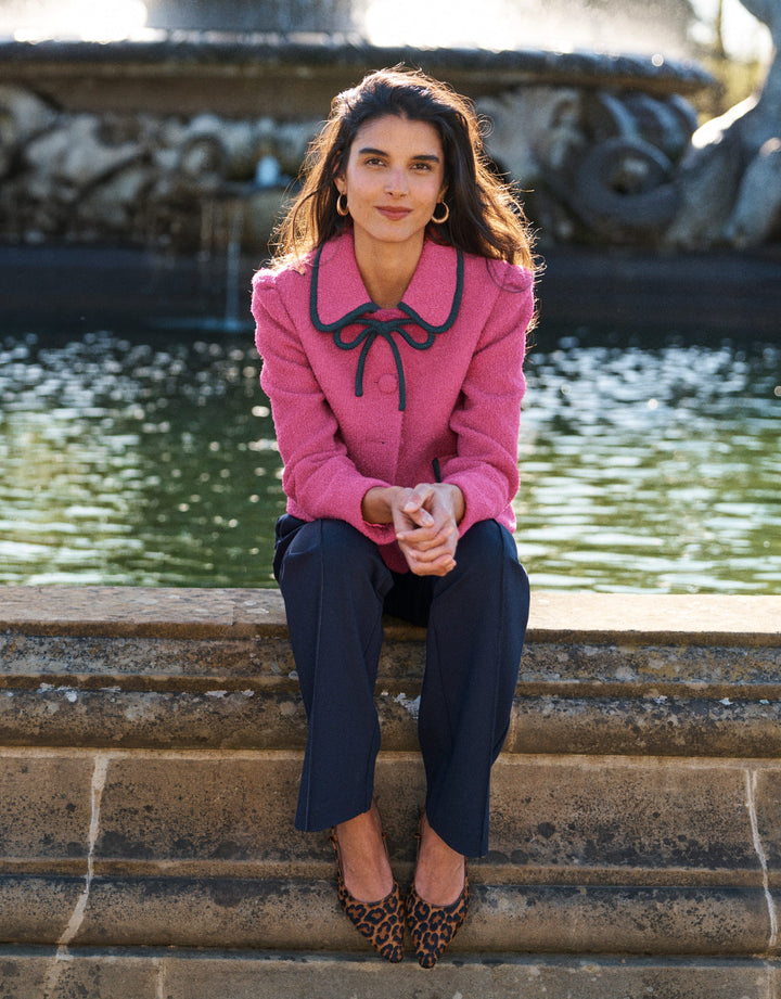 Branscombe Jacke mit Schleife-Rosa Einfarbig