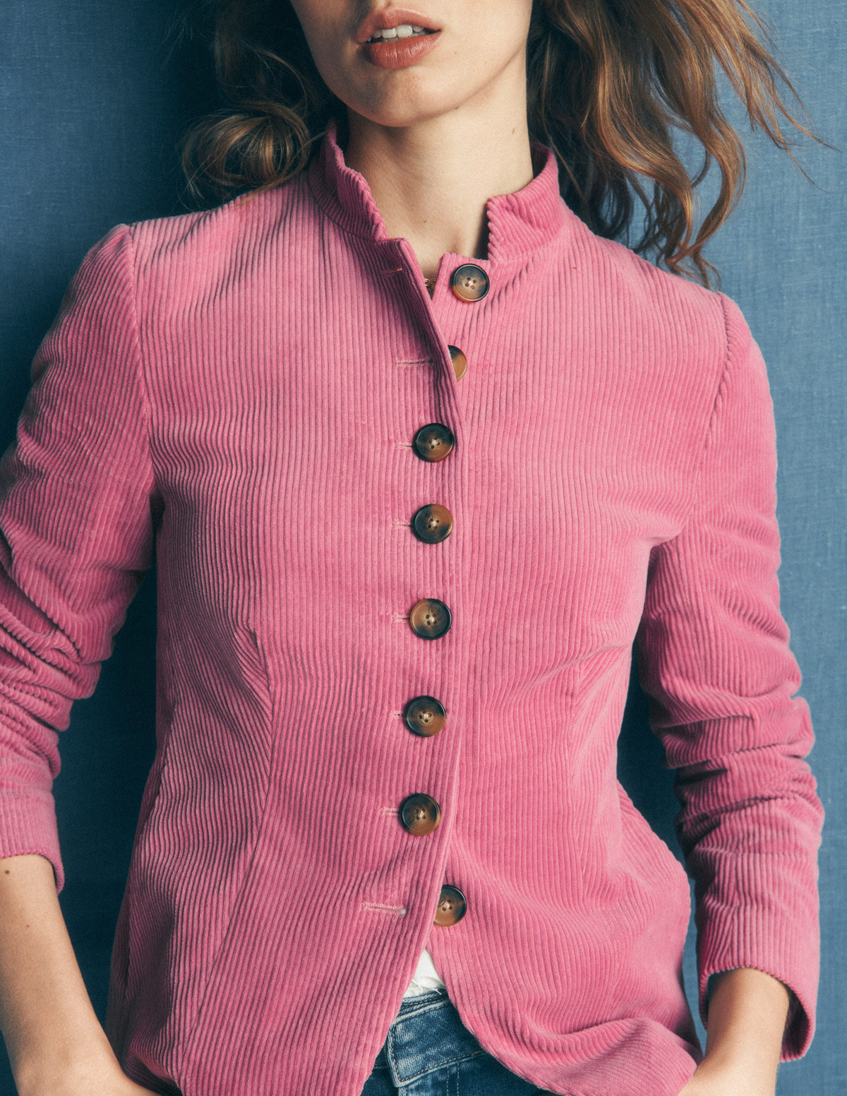 Hereford Cordjacke im Military-Stil-Rosa Heide-3