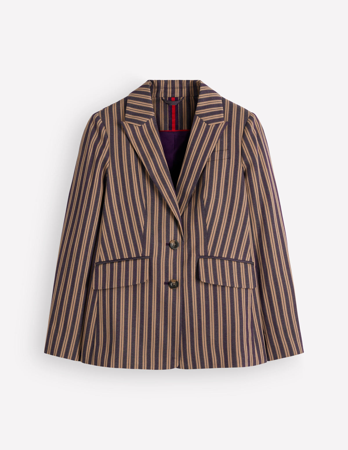 Blazer Stamford ajusté-Rayé tramway bleu marine, camel - Image 8