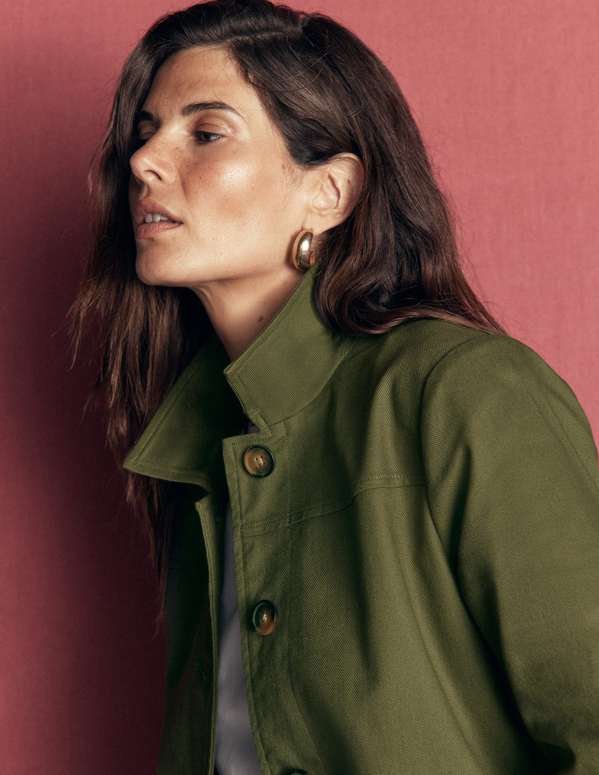 Fife Arbeitsjacke aus Baumwolle-Khaki Verziert - Image 2