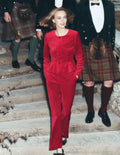 Taillierte Samtjacke-Smartes Rot