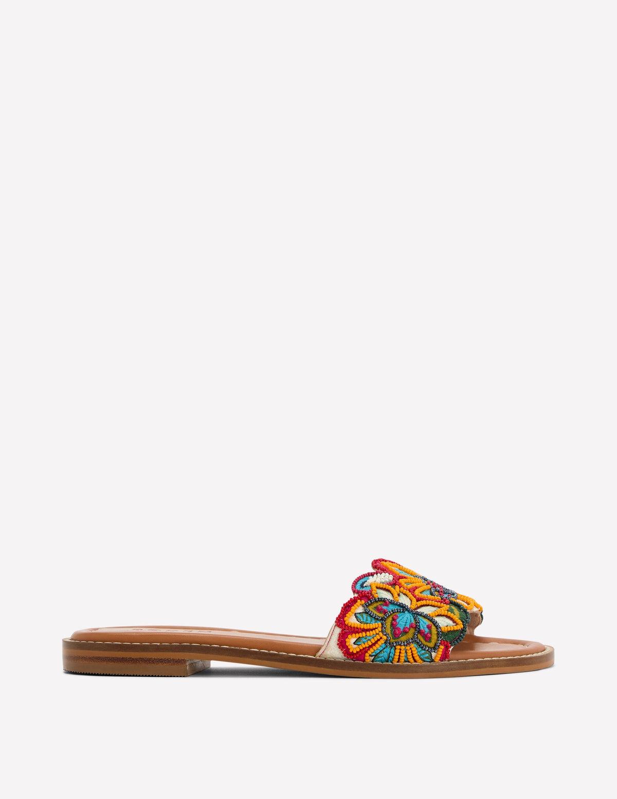 Flache Sandalen mit Perlenblume-Bunt, Blumenstickerei-1