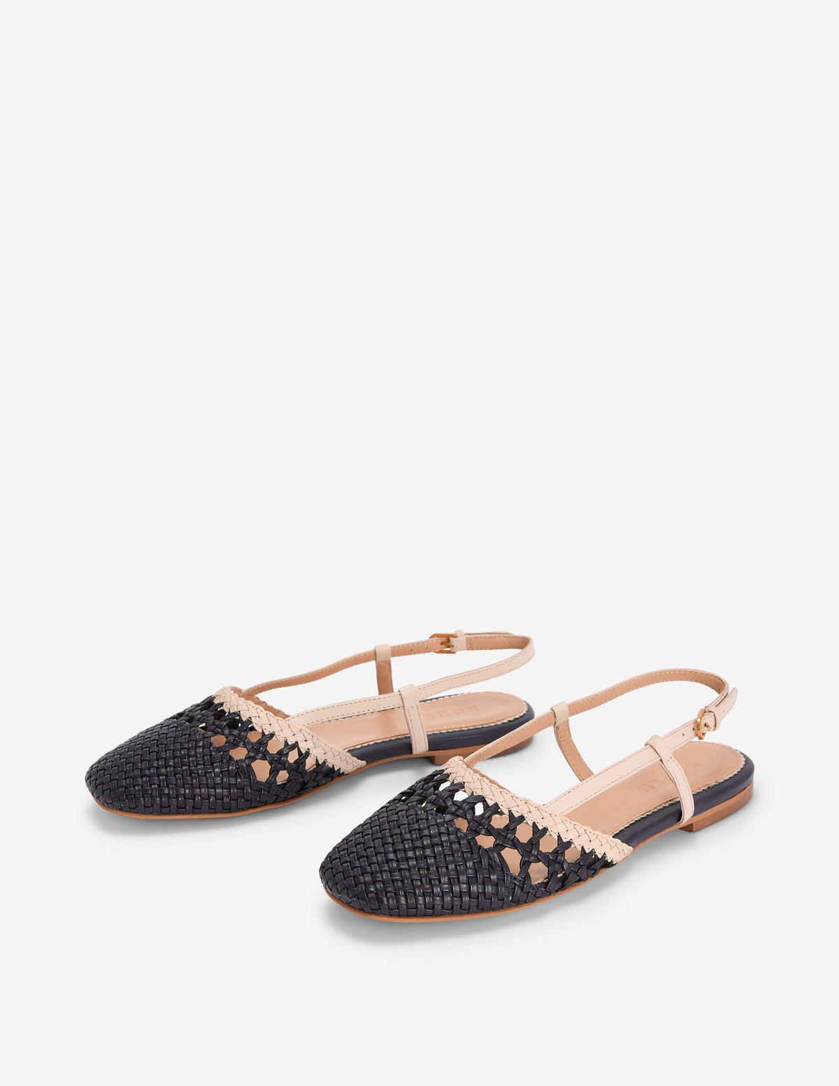 Gewebte Slingback-Ballerinas-Marineblau/Naturweiß - Image 3