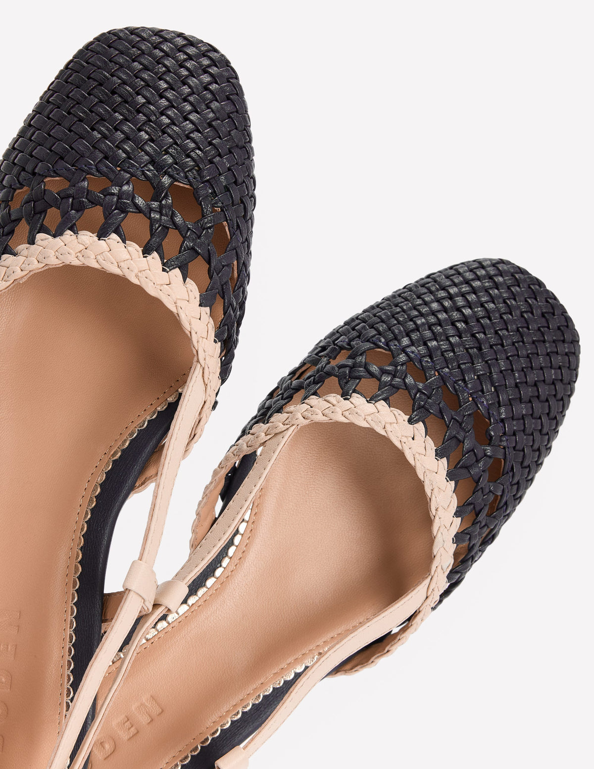 Gewebte Slingback-Ballerinas-Marineblau/Naturweiß - Image 4