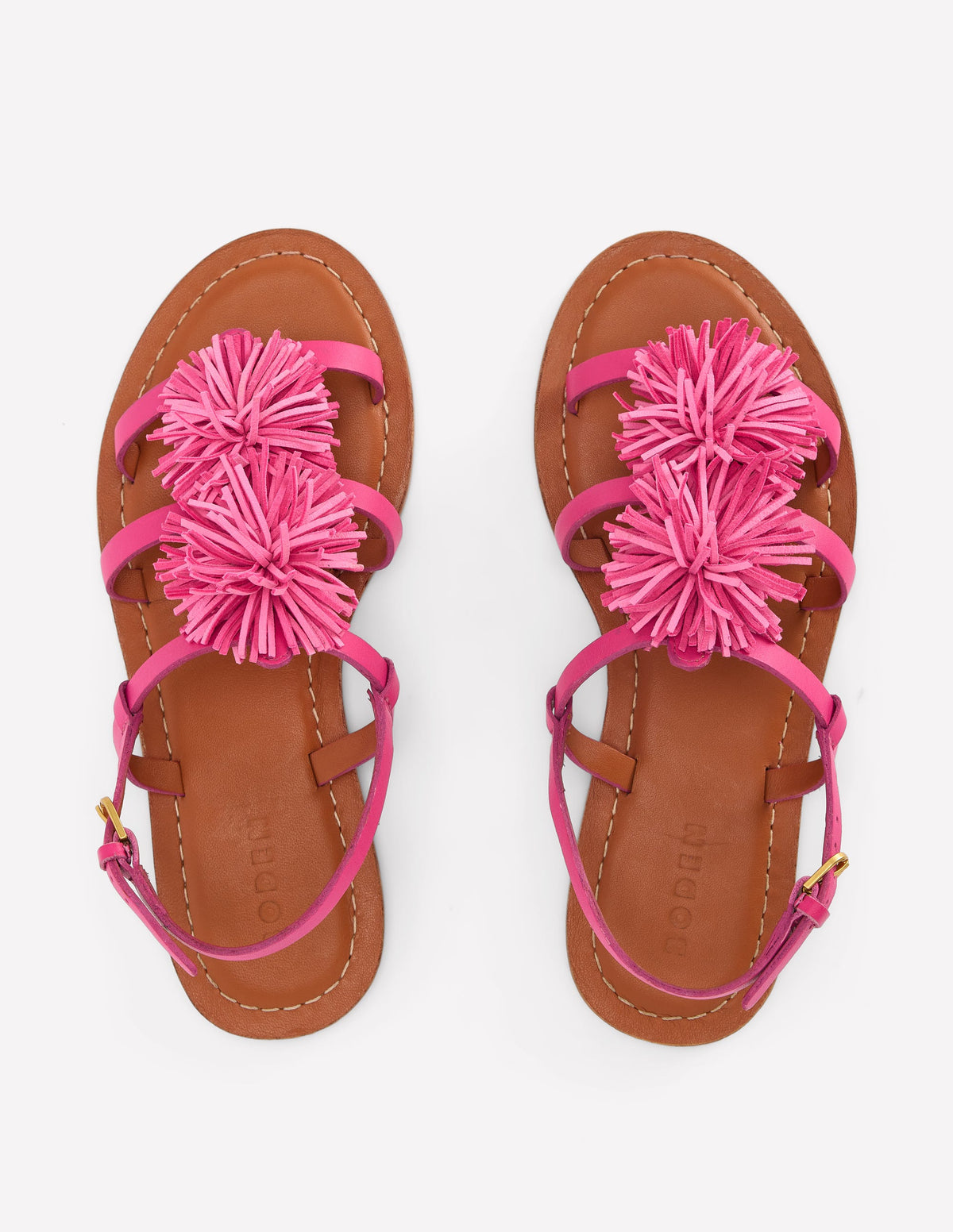 Flache Sandalen mit Bommeln-ROSA - Image 5