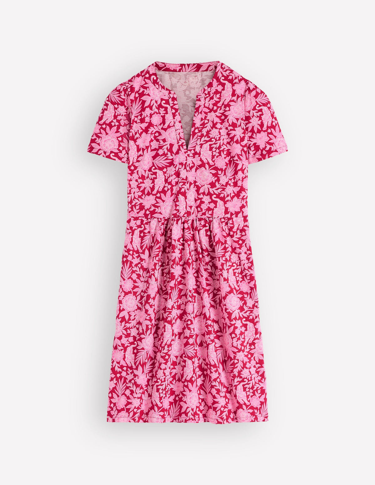 Naomi Kurzärmliges Kleid-Granatapfel, Tiger Paradies - Image 5