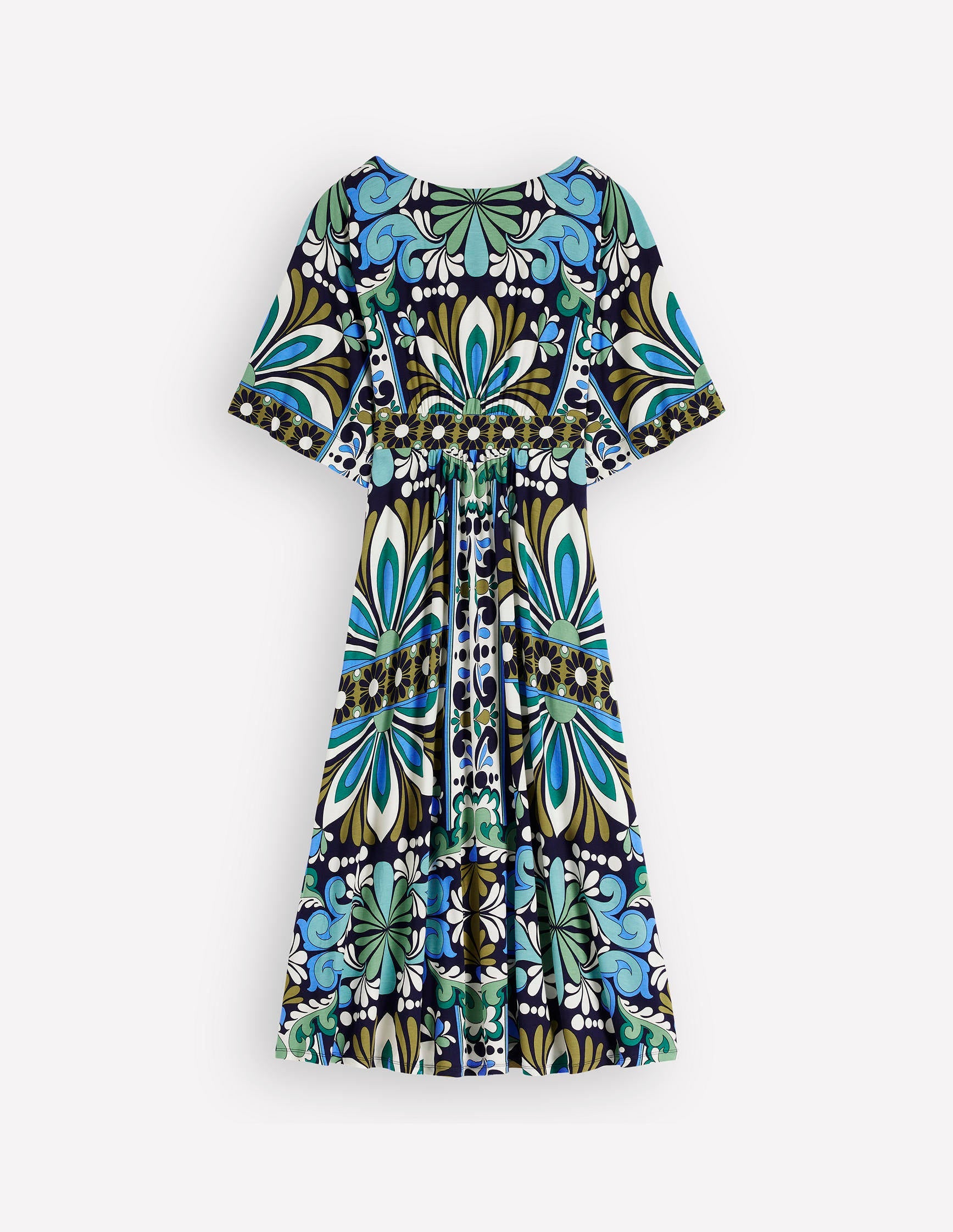Imelda Jersey-Kimonokleid-Marineblau, Blütengobelin - Image 10