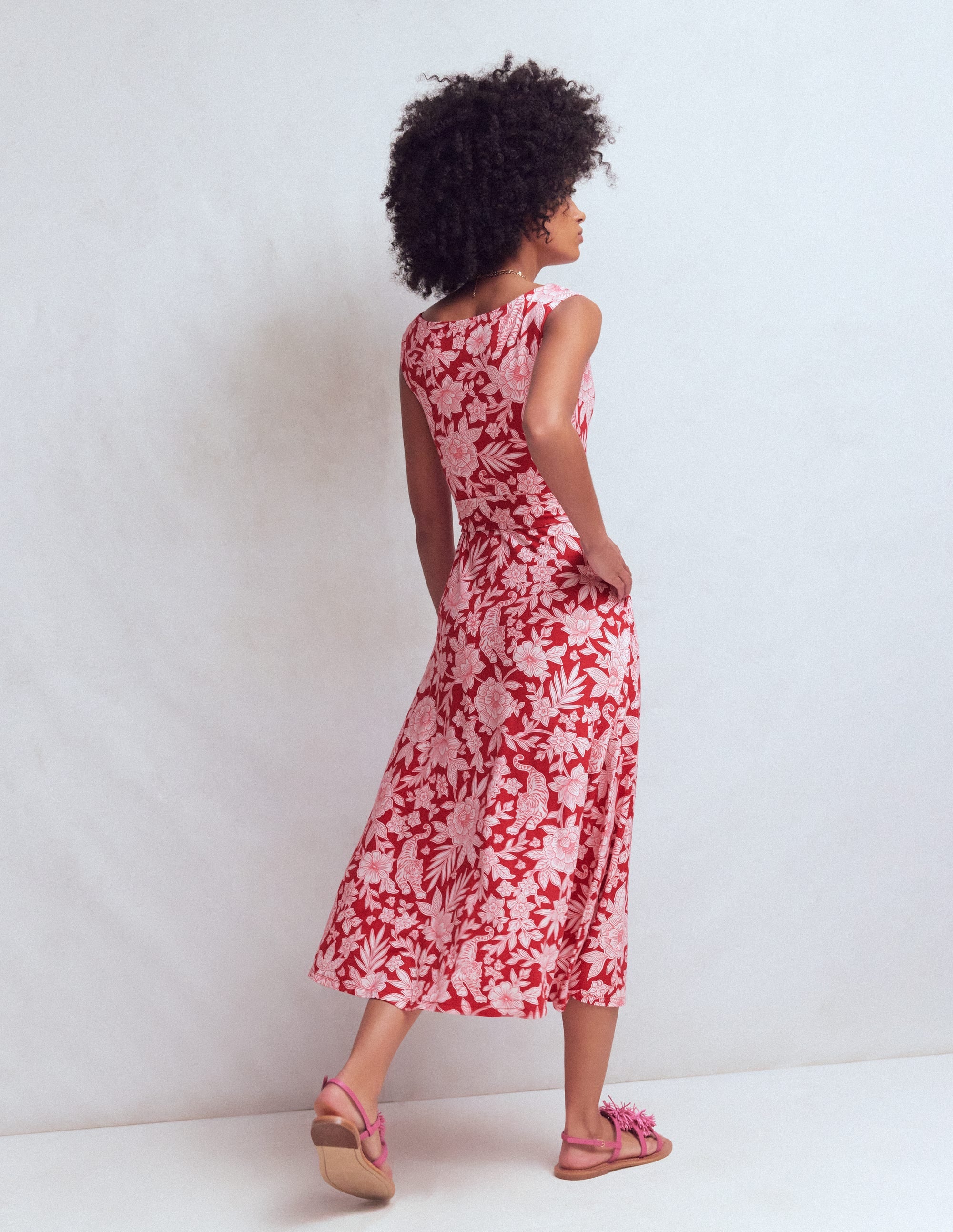 Tamsin Jersey-Midikleid-Intensives Rot, Tigerparadies - Image 3
