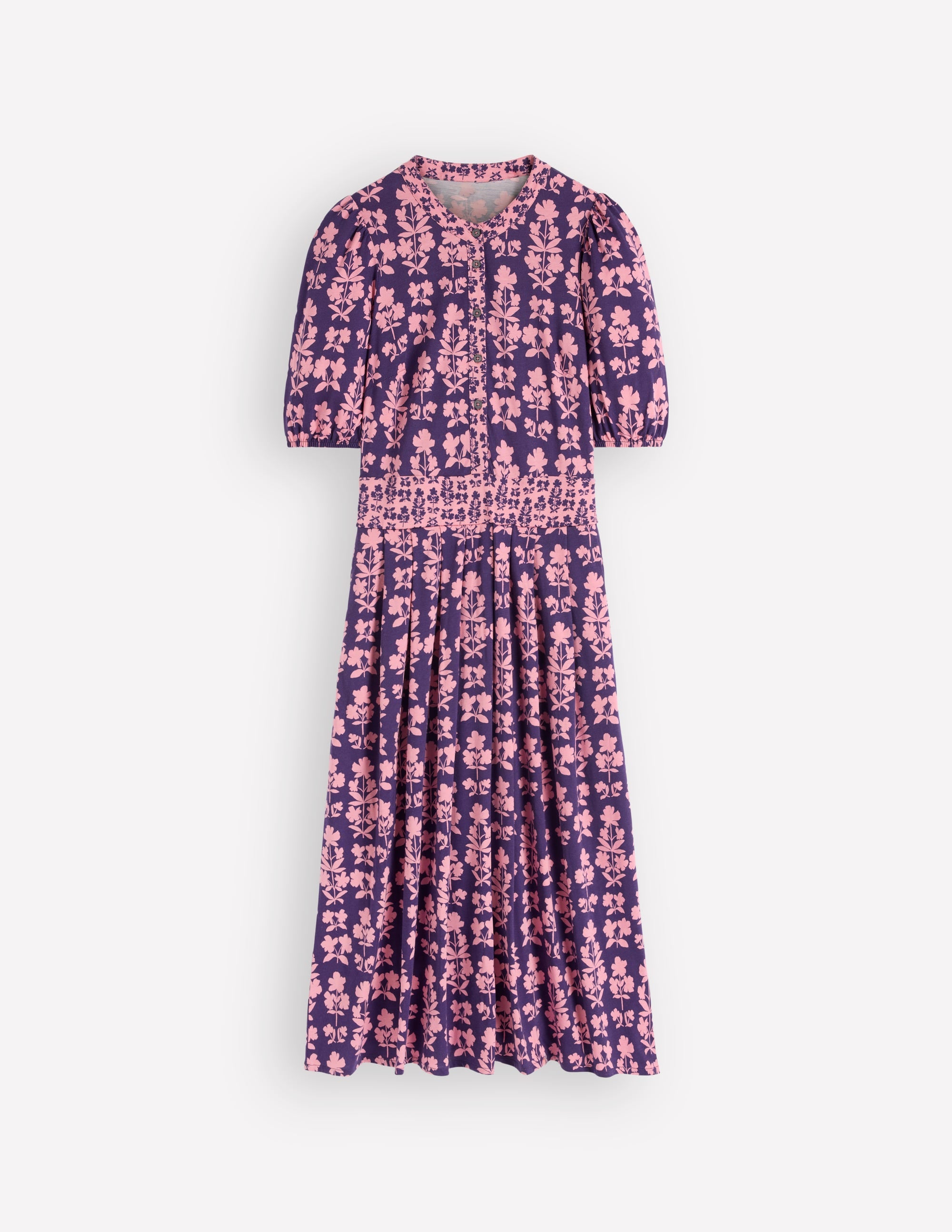 Amber Jersey-Midikleid mit Falten-Calla-Lilie, Blütenhain - Image 6