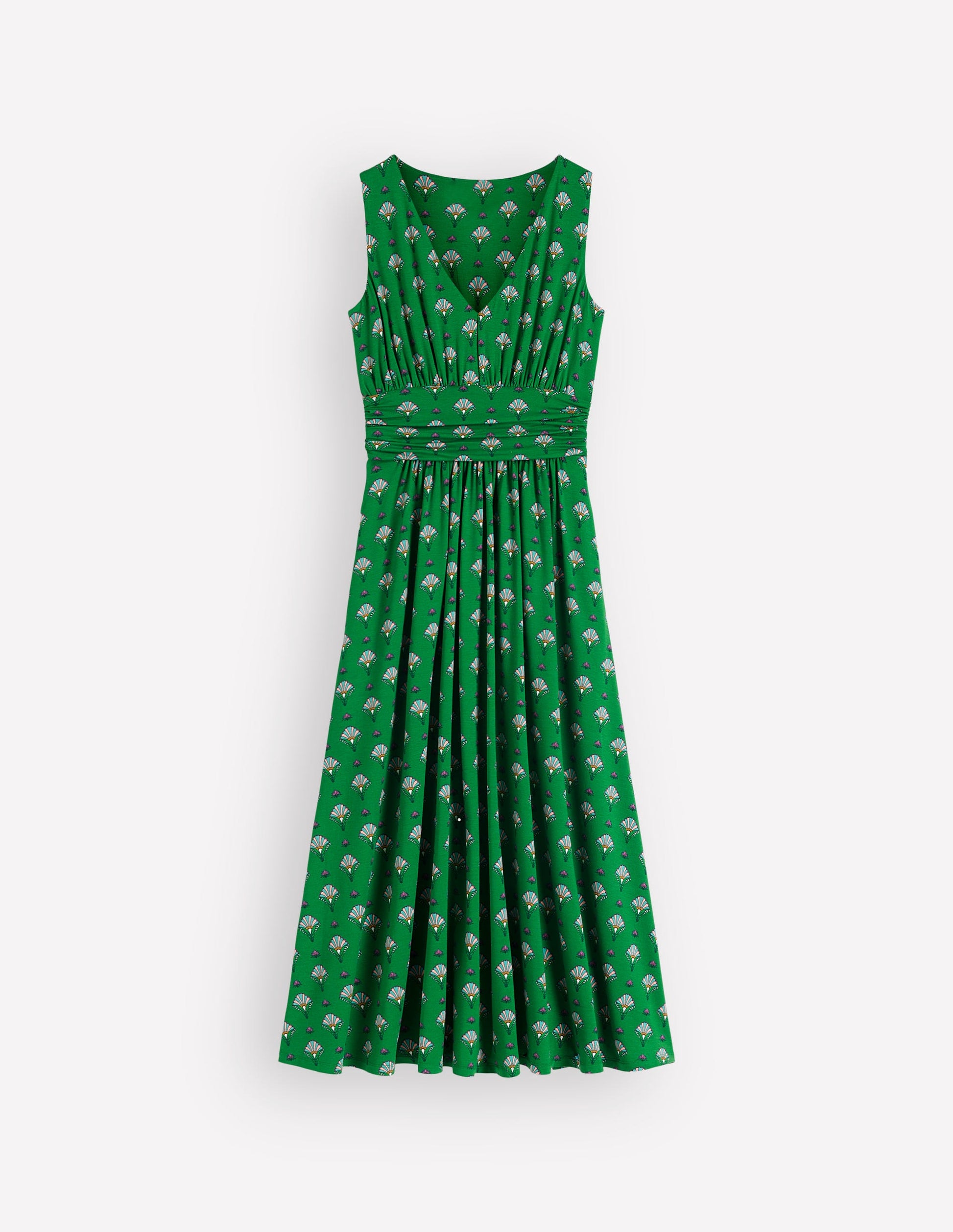 Elodie Jersey-Maxikleid-Grün, Blumenornament-7