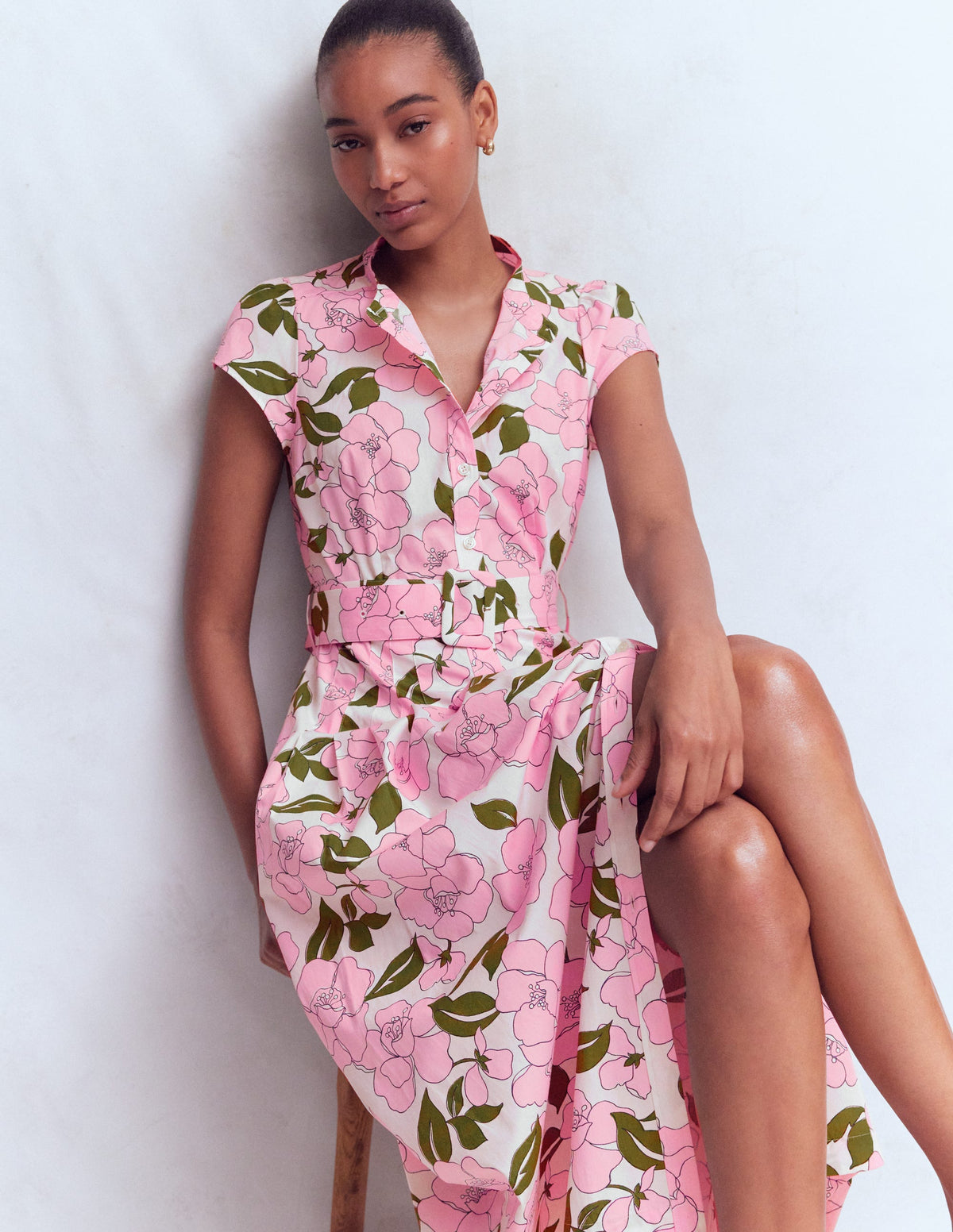 Arabella Maxikleid aus Baumwolle-Rosa Strahlende Blüte - Image 2