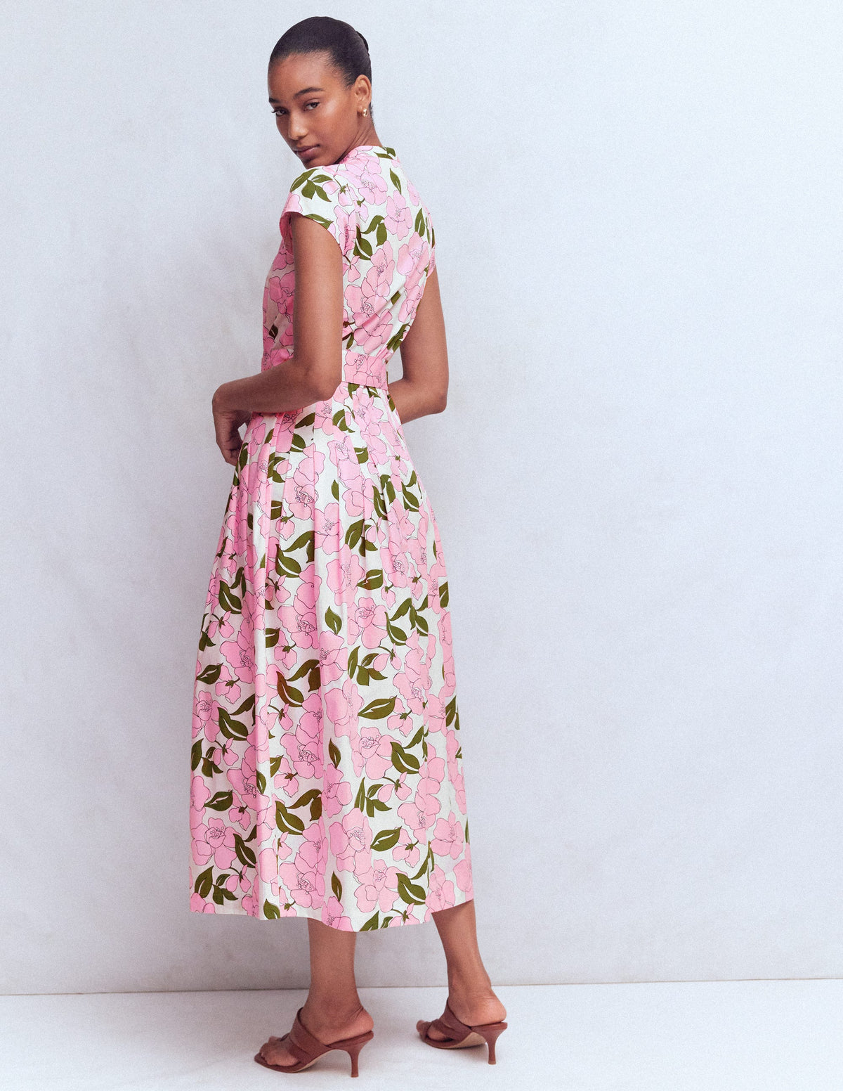 Arabella Maxikleid aus Baumwolle-Rosa Strahlende Blüte - Image 4
