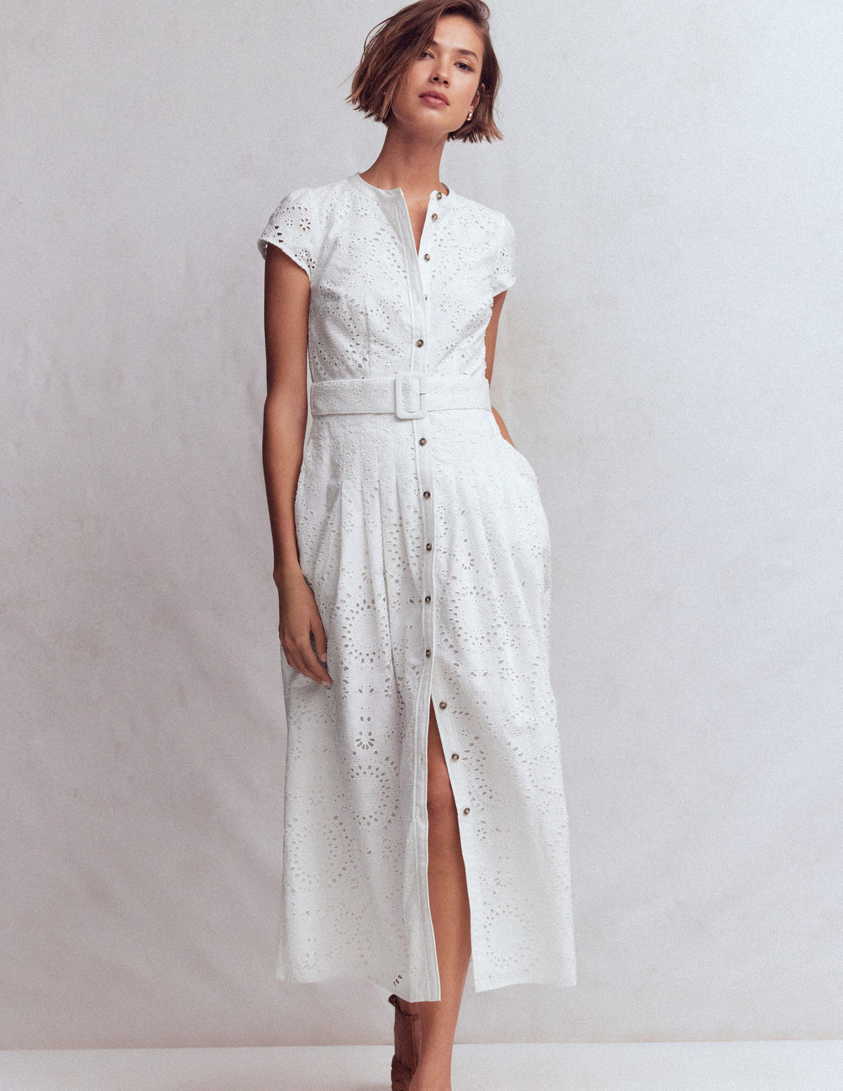 Arabella Cotton Maxi Dress-White Broderie - Image 4