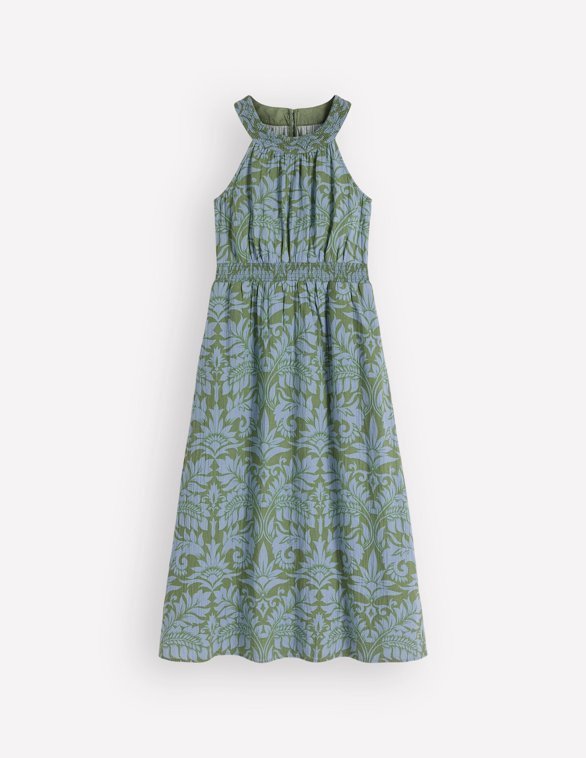 Robe Daphne double-étoffe-Motif Ornamental Foliage vert - Image 6