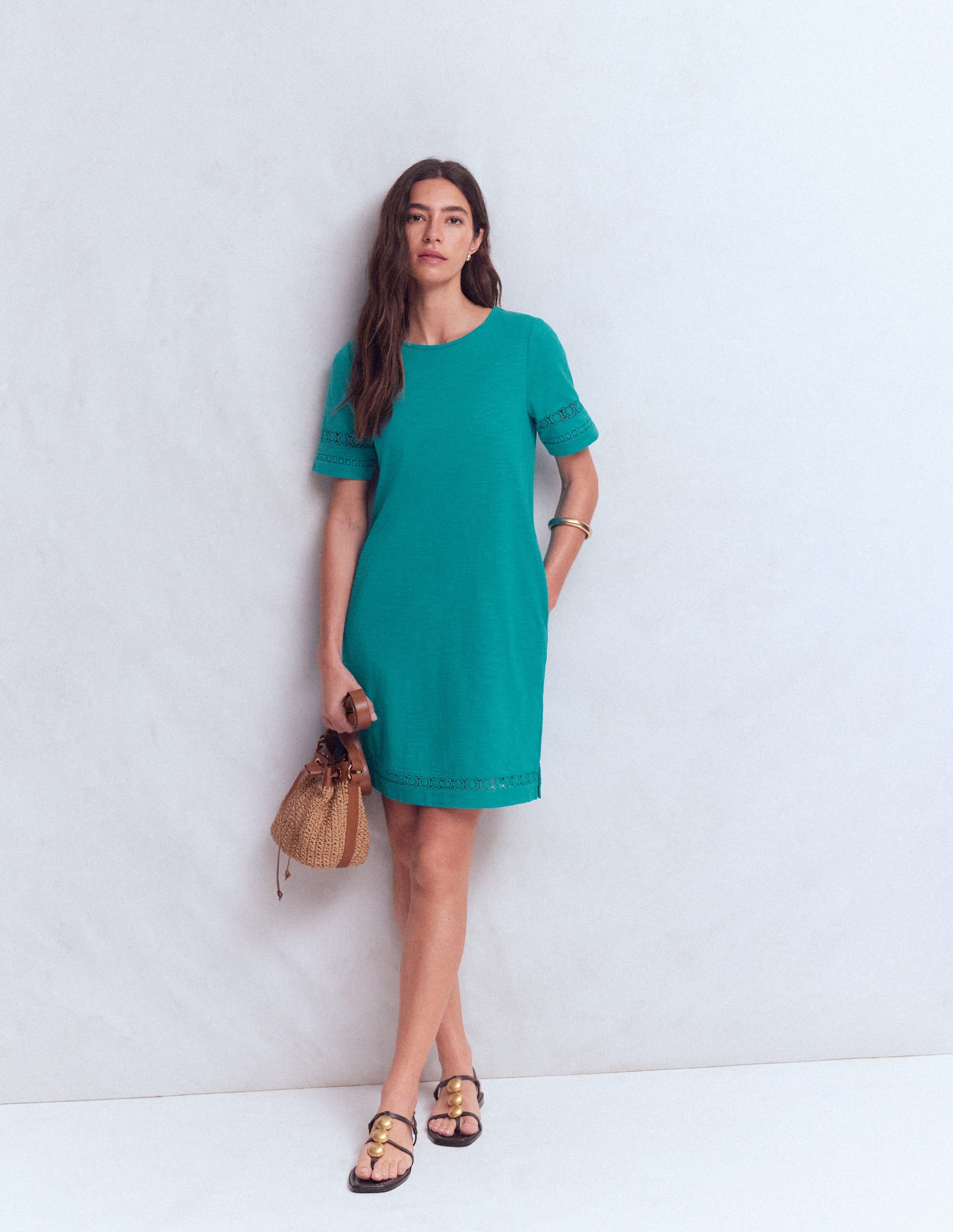 Robe T-shirt Hattie en jersey-Bleu verni - Image 5