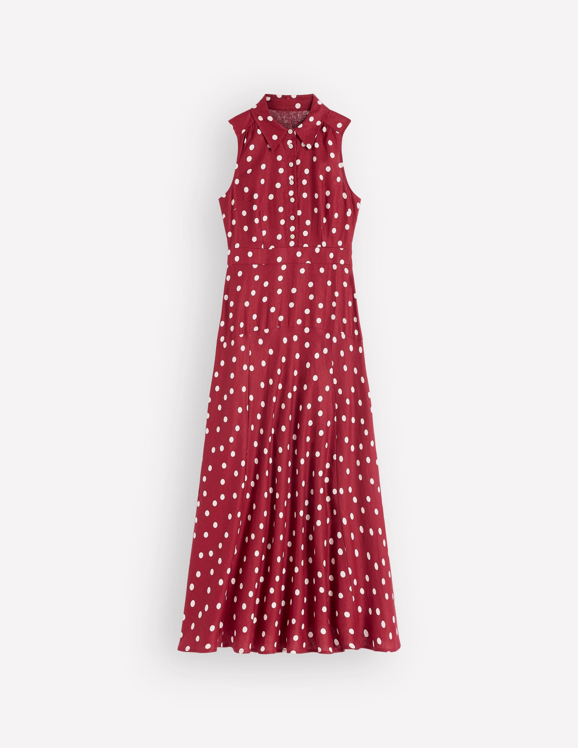 Erma Leinenkleid mit tiefer Taille-Rot Gemalte Tupfen - Image 5