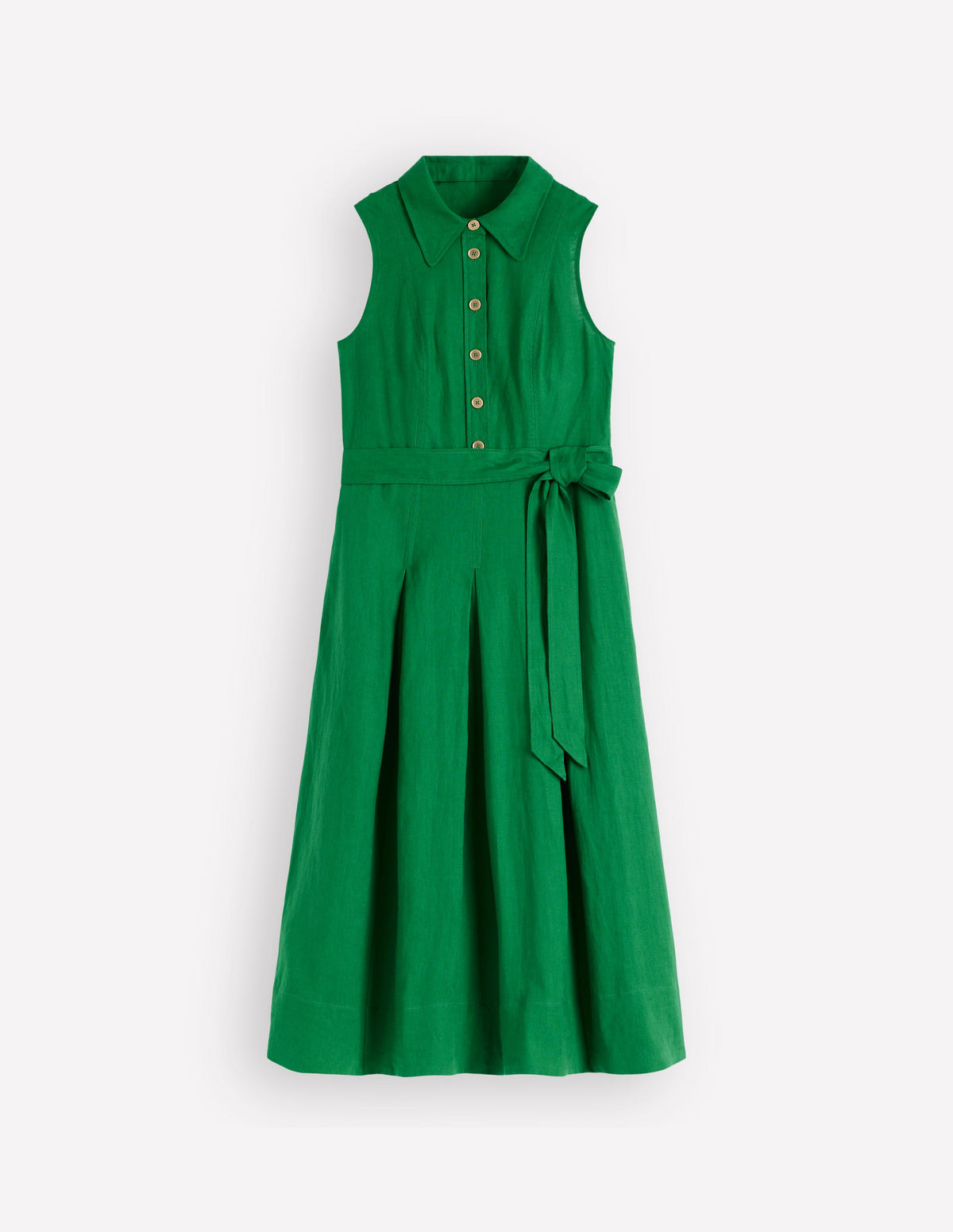 Belinda Hemdblusenkleid aus Leinen-Frisches Grün-6