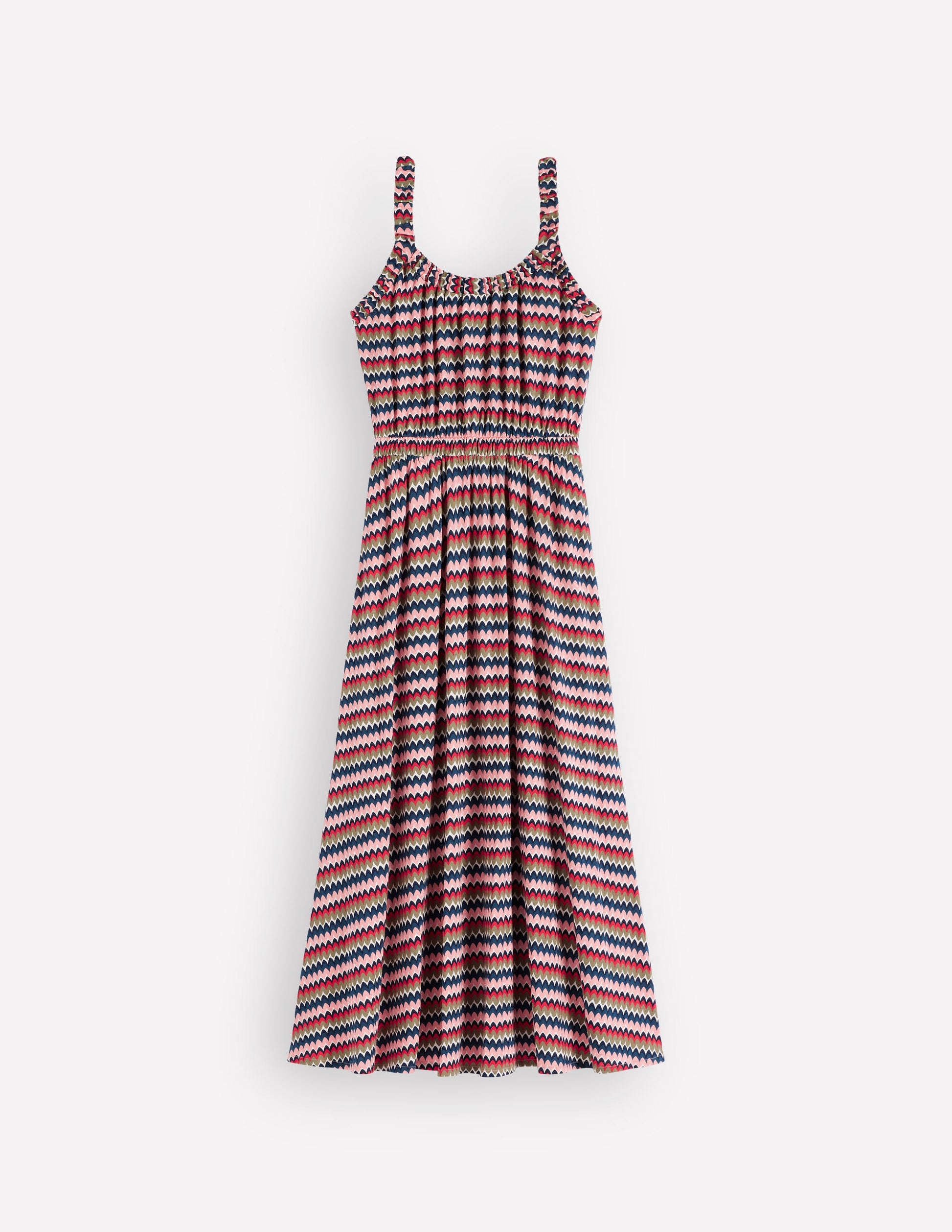 Robe col U en jersey-Multi, ondulation zigzag-5