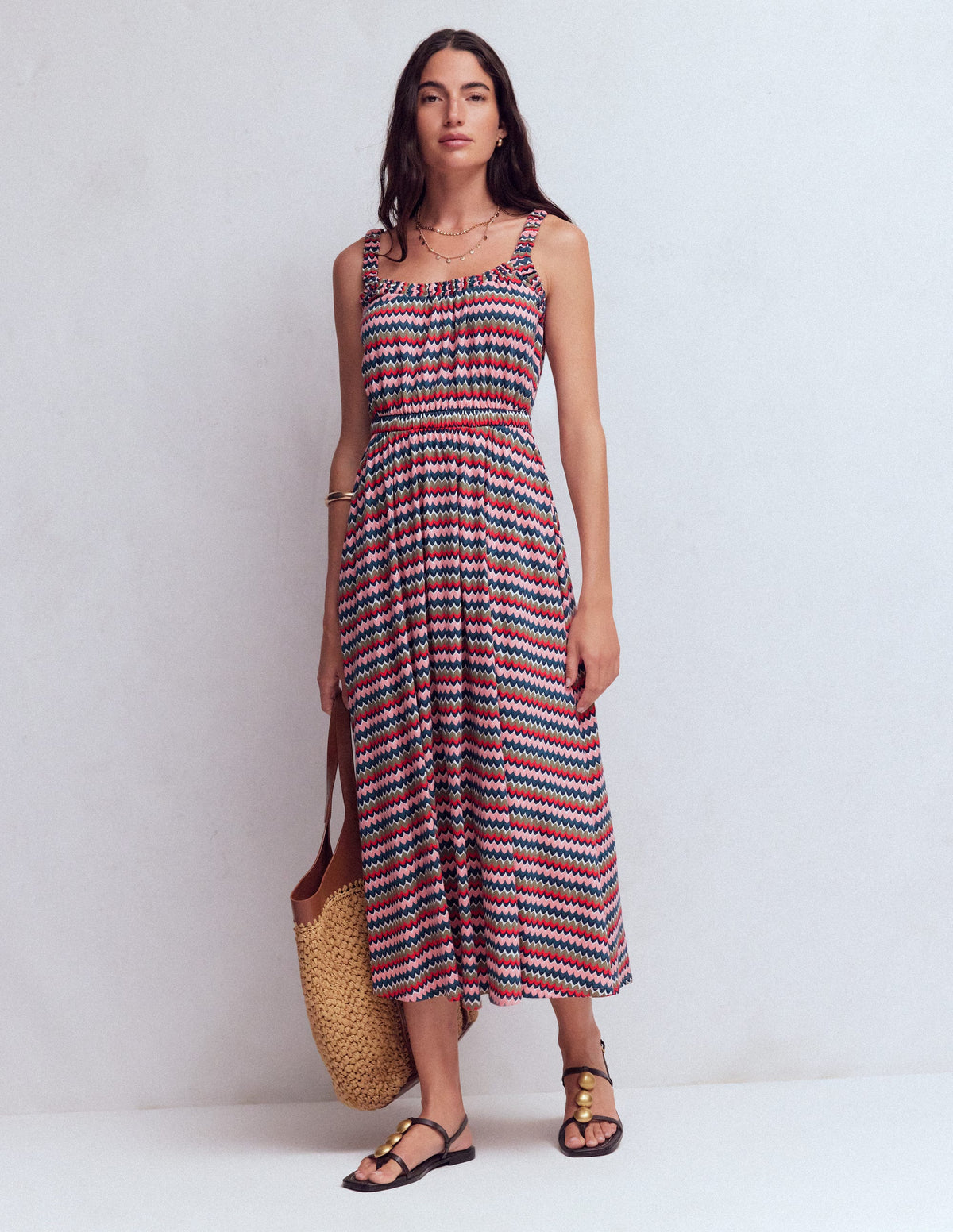 Robe col U en jersey-Multi, ondulation zigzag - Image 4