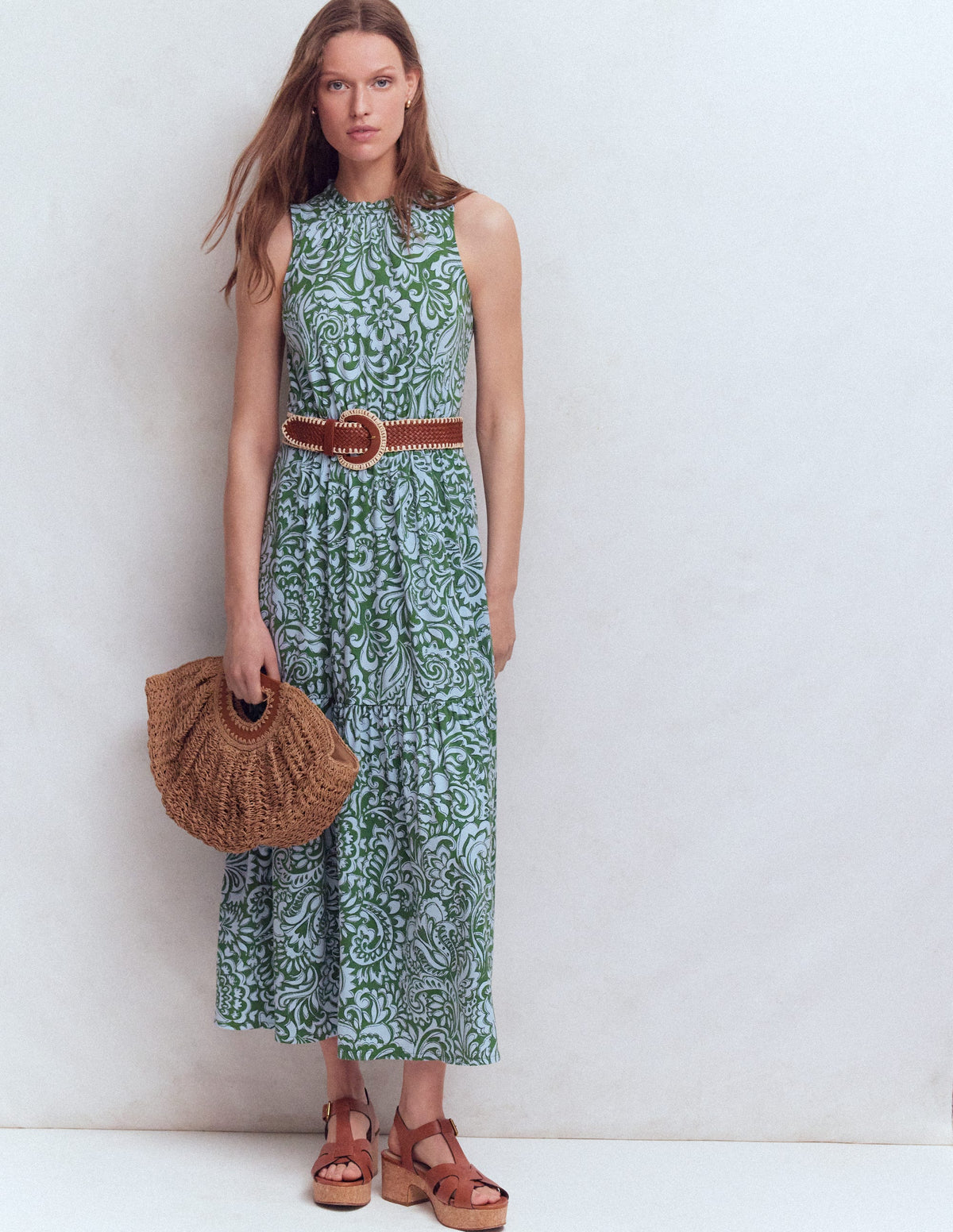 Camalie Jersey Maxi Dress-Green, Elaborate Gardenia-1