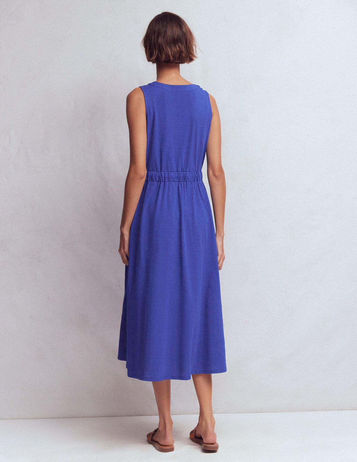 Delphine Jersey-Midikleid-Saphirblau - Image 3